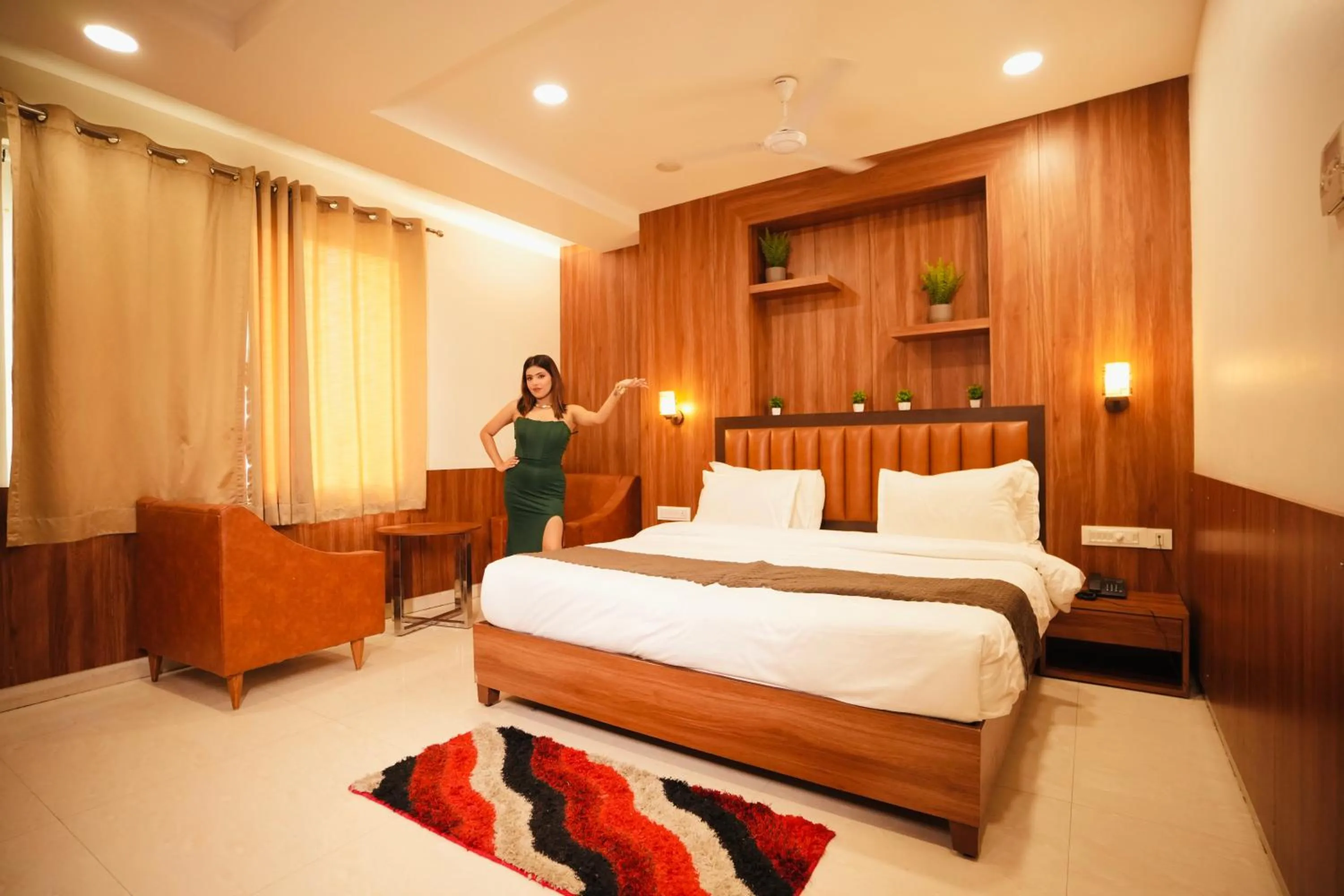 Bed in Hotel Pradeep Star Inn