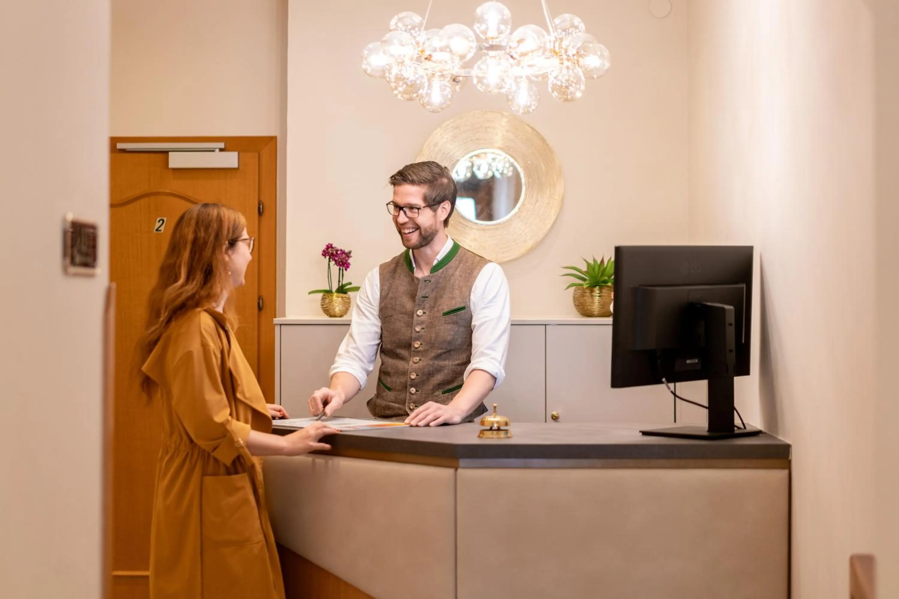 Lobby or reception in Cityhotel Trumer Stube