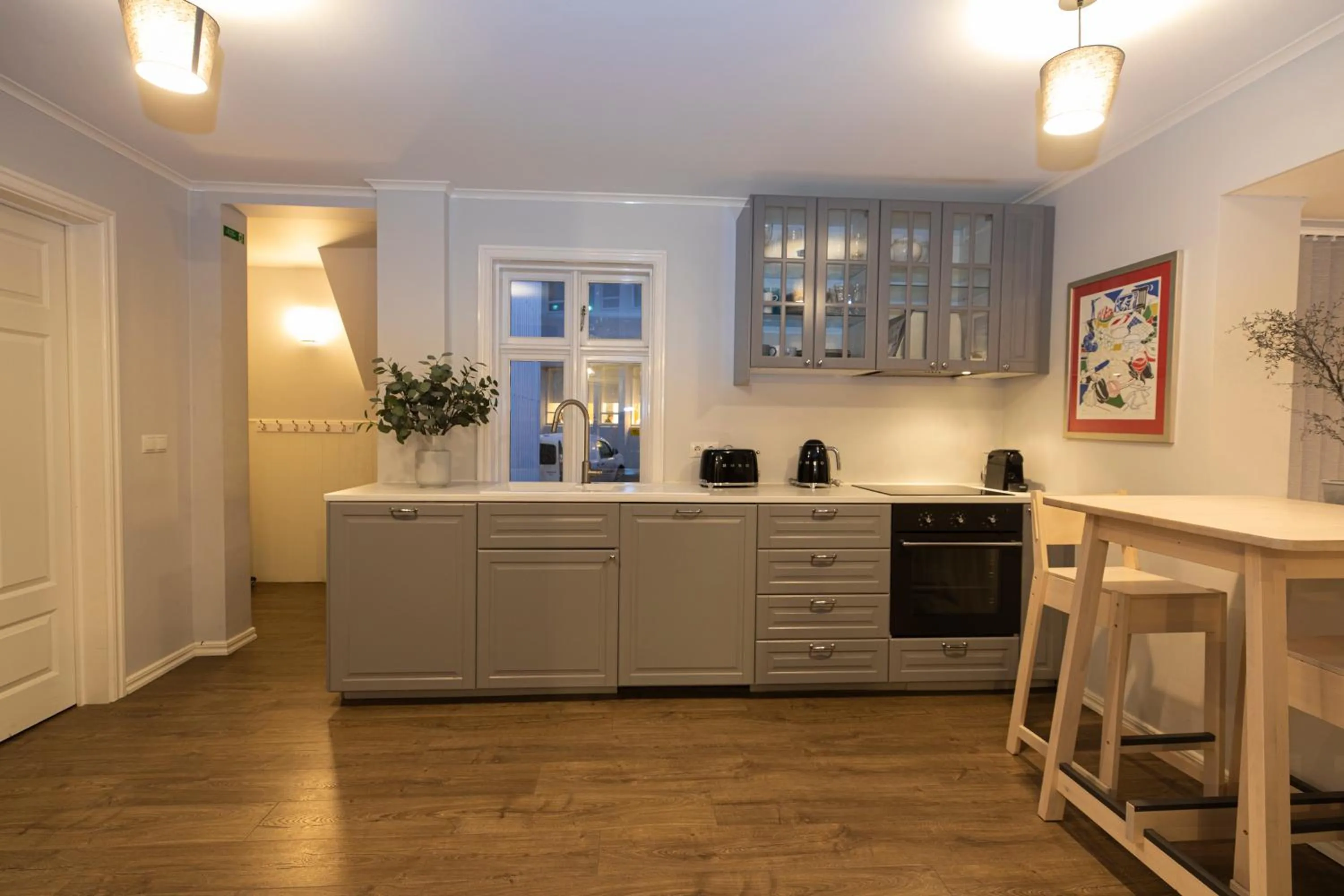 Kitchen or kitchenette in Day Dream Soleyjargata Rooms & Apartments