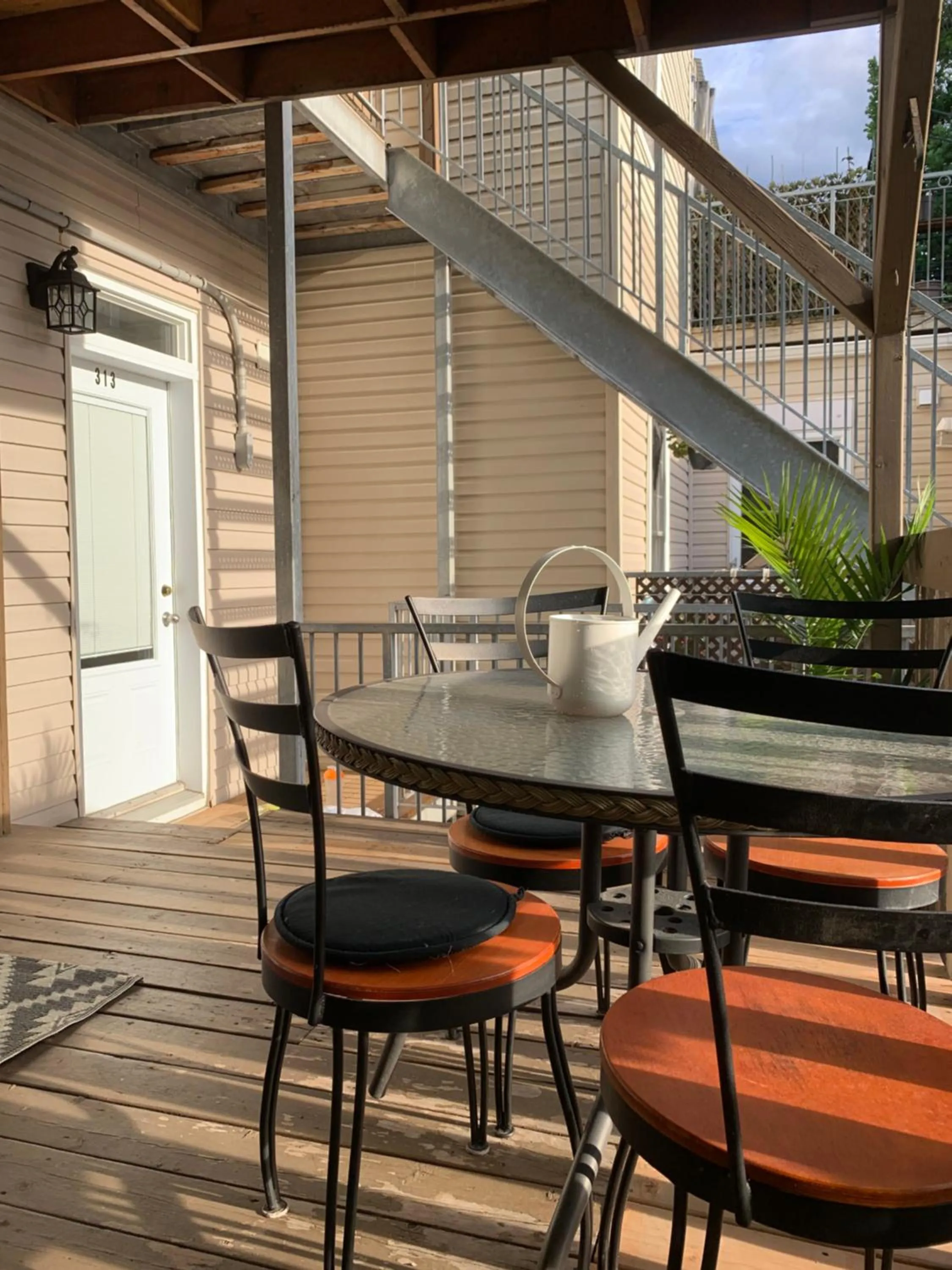 Patio in L'appartement BOHO avec parking