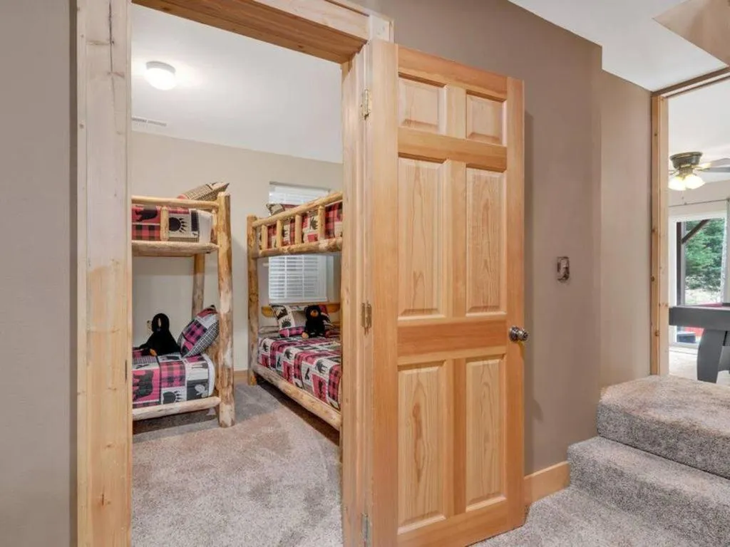 bunk bed, Bed in Soco Serene Cabin in the Heart of Maggie Valley