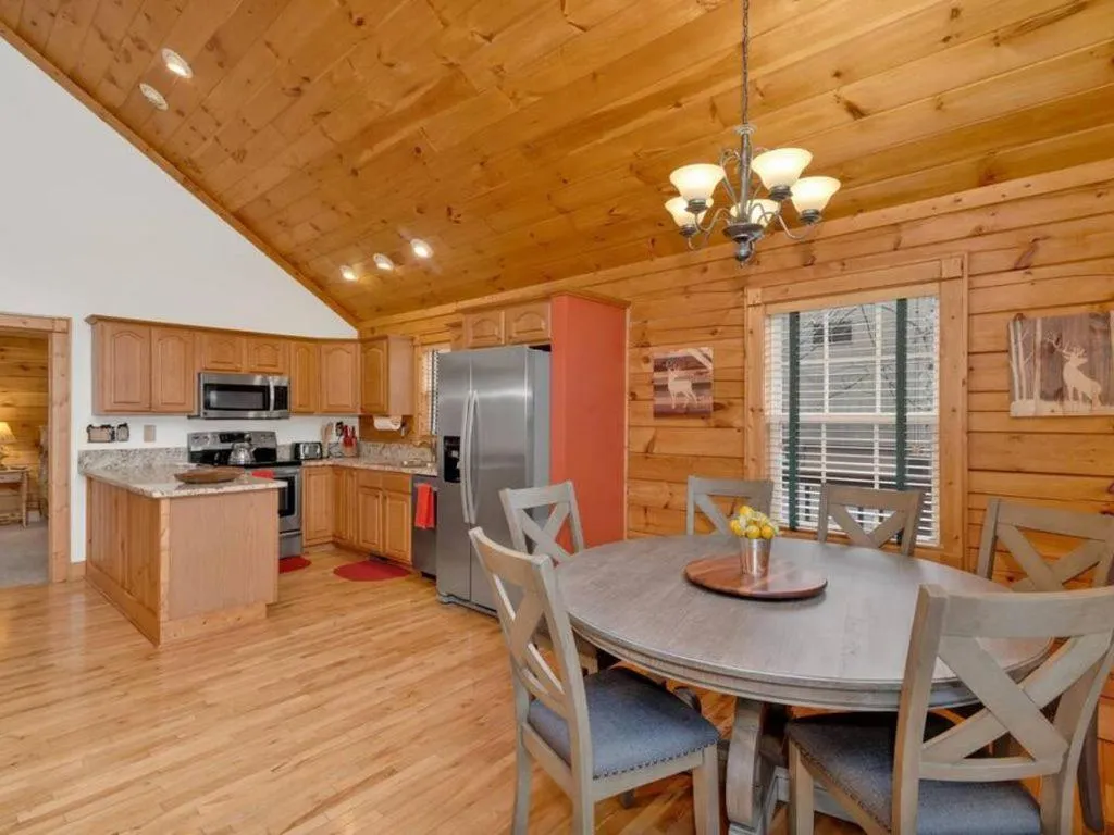 Kitchen or kitchenette in Soco Serene Cabin in the Heart of Maggie Valley