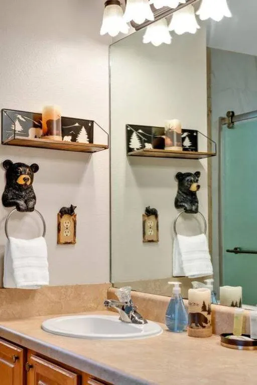 Bathroom in Soco Serene Cabin in the Heart of Maggie Valley