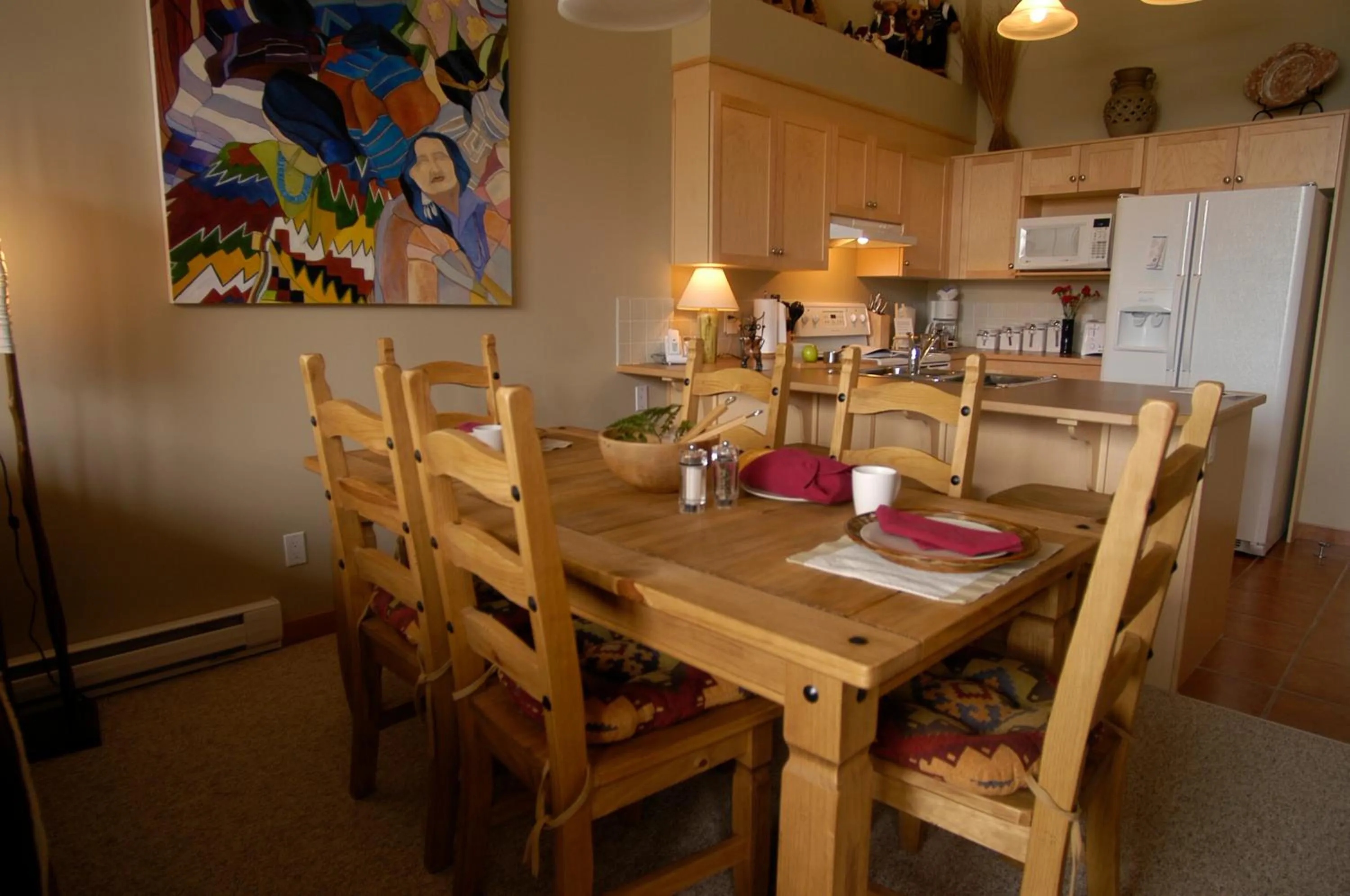 Dining area in Apartment 406, Indigenous Artefacts