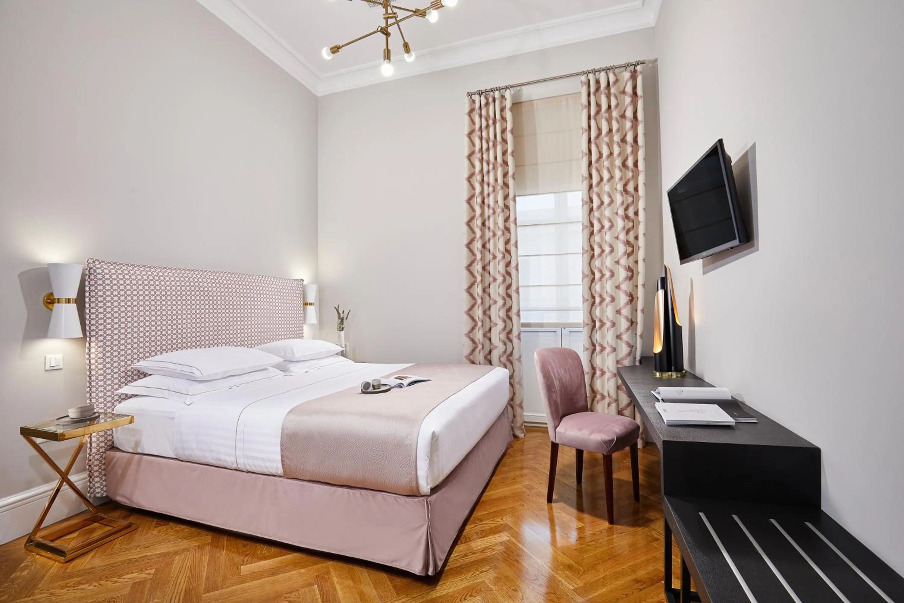 Bed in MiraMe Athens Boutique Hotel