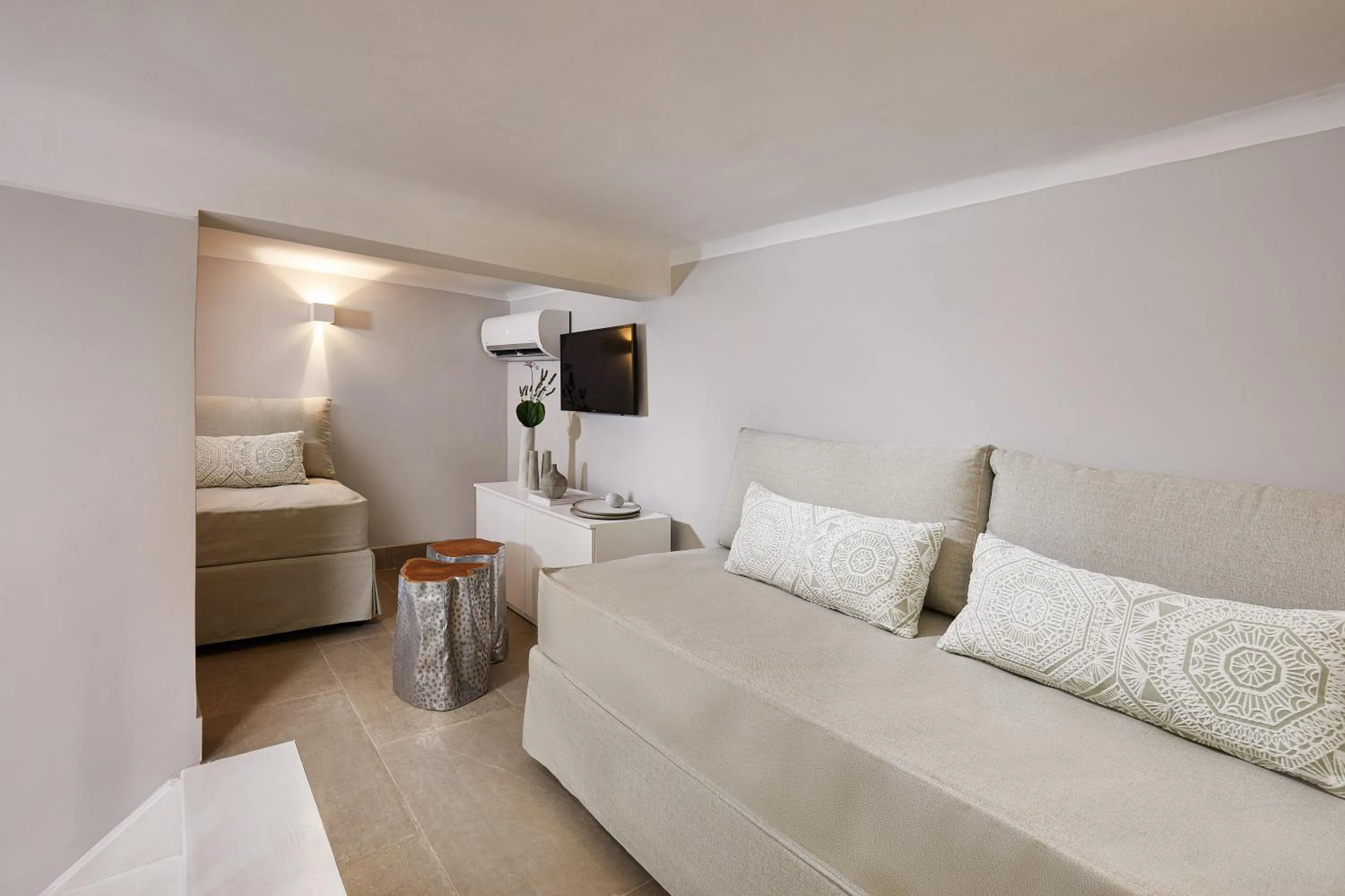 Bed in MiraMe Athens Boutique Hotel