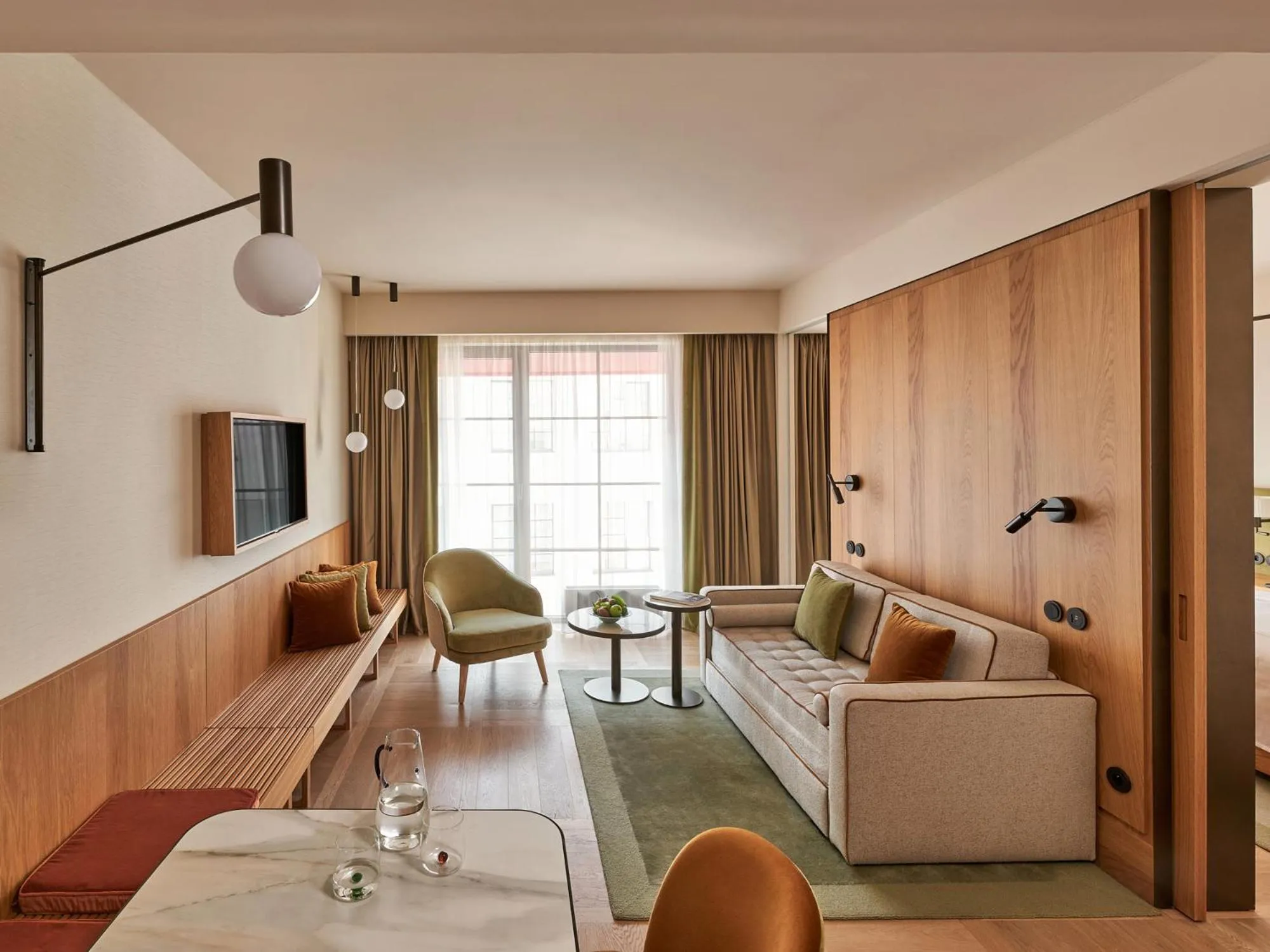 Living room, Bed in The Julius Prague