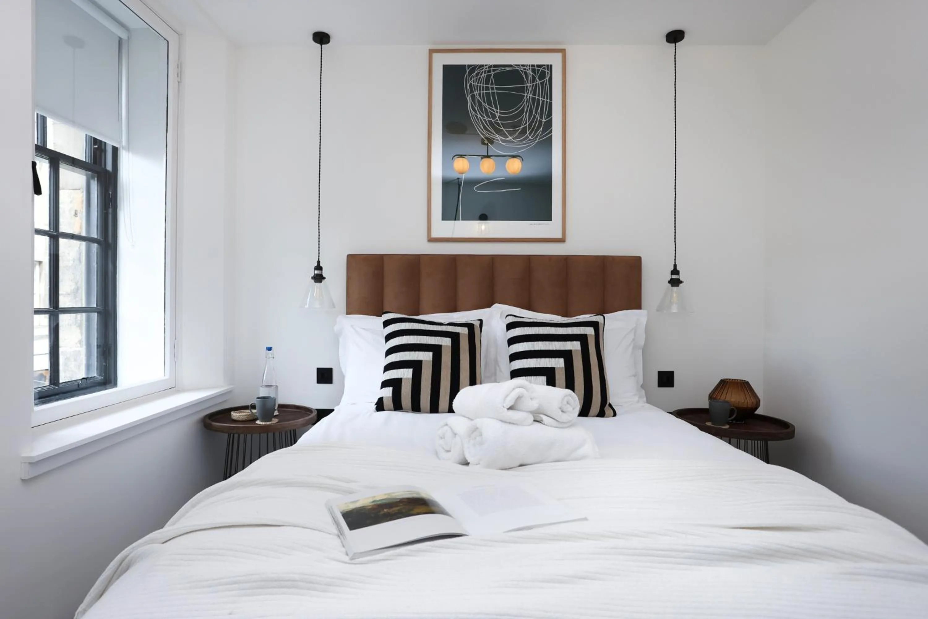 Bed in The Brewers Rooms Contemporary Aparthotel