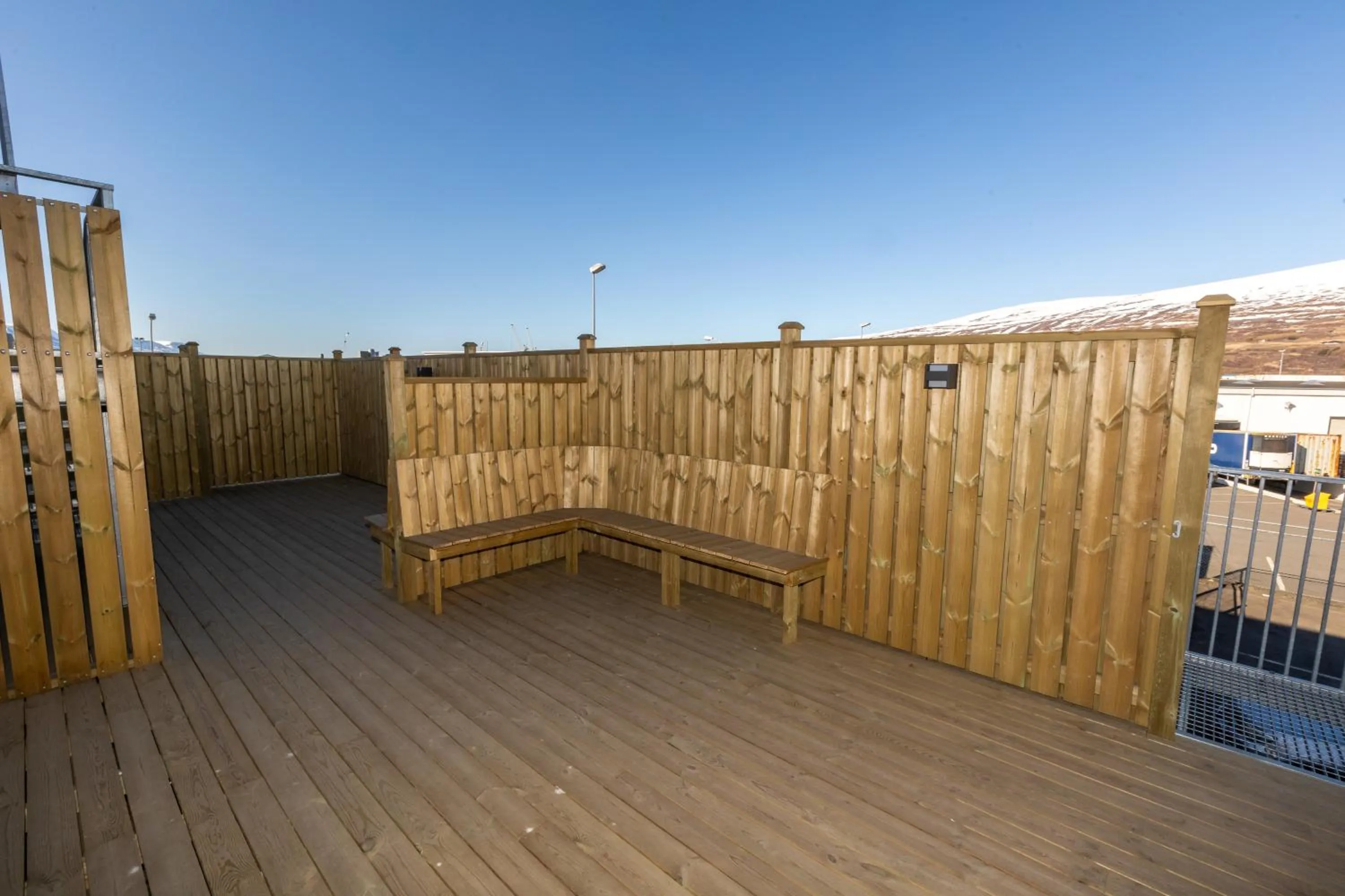 Patio in Akureyri Lux Apartments with hot tub access
