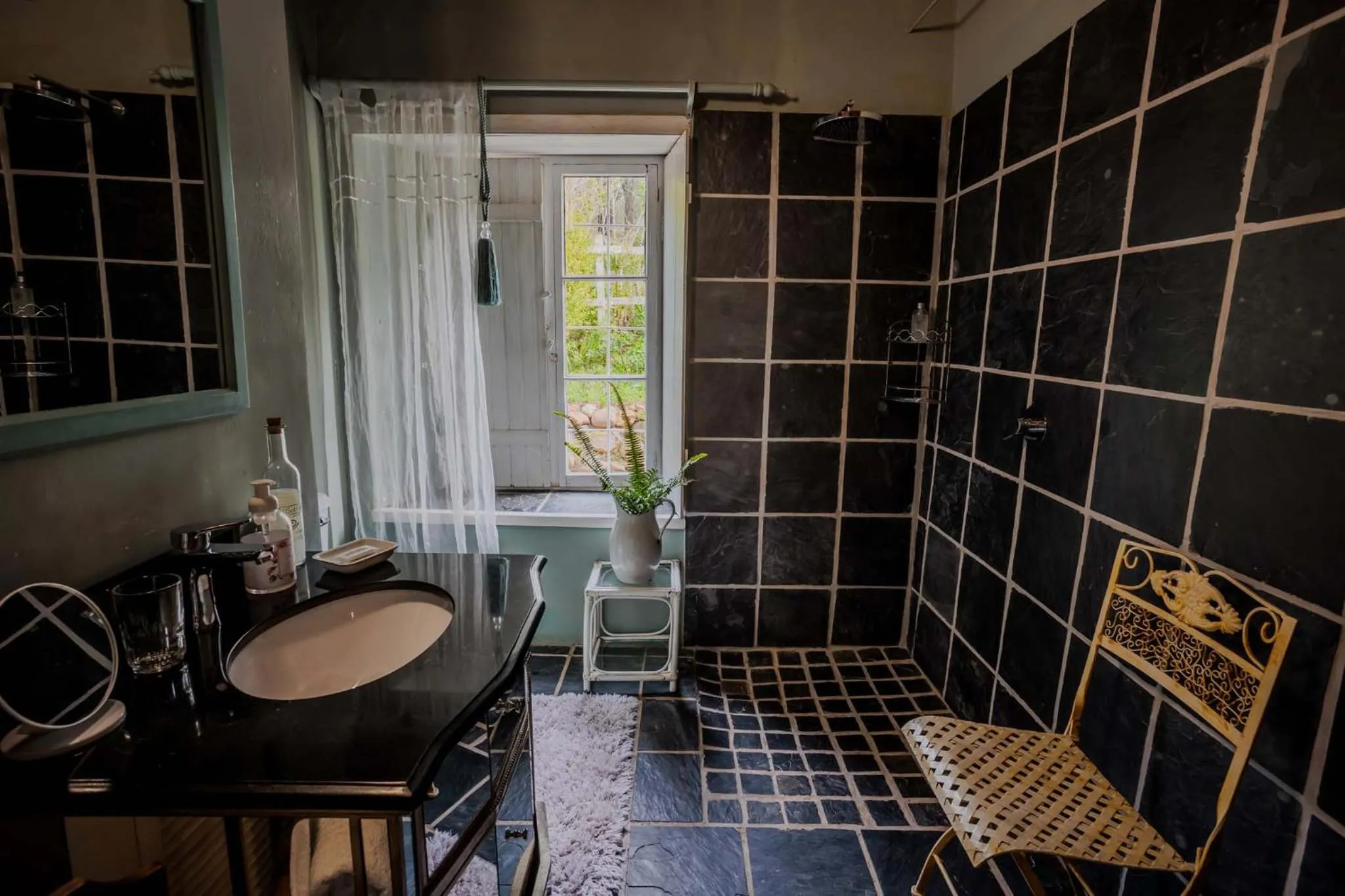 Bathroom in Moolmanshof 1798, Traditional Cape Dutch H-Shaped Farmhouse