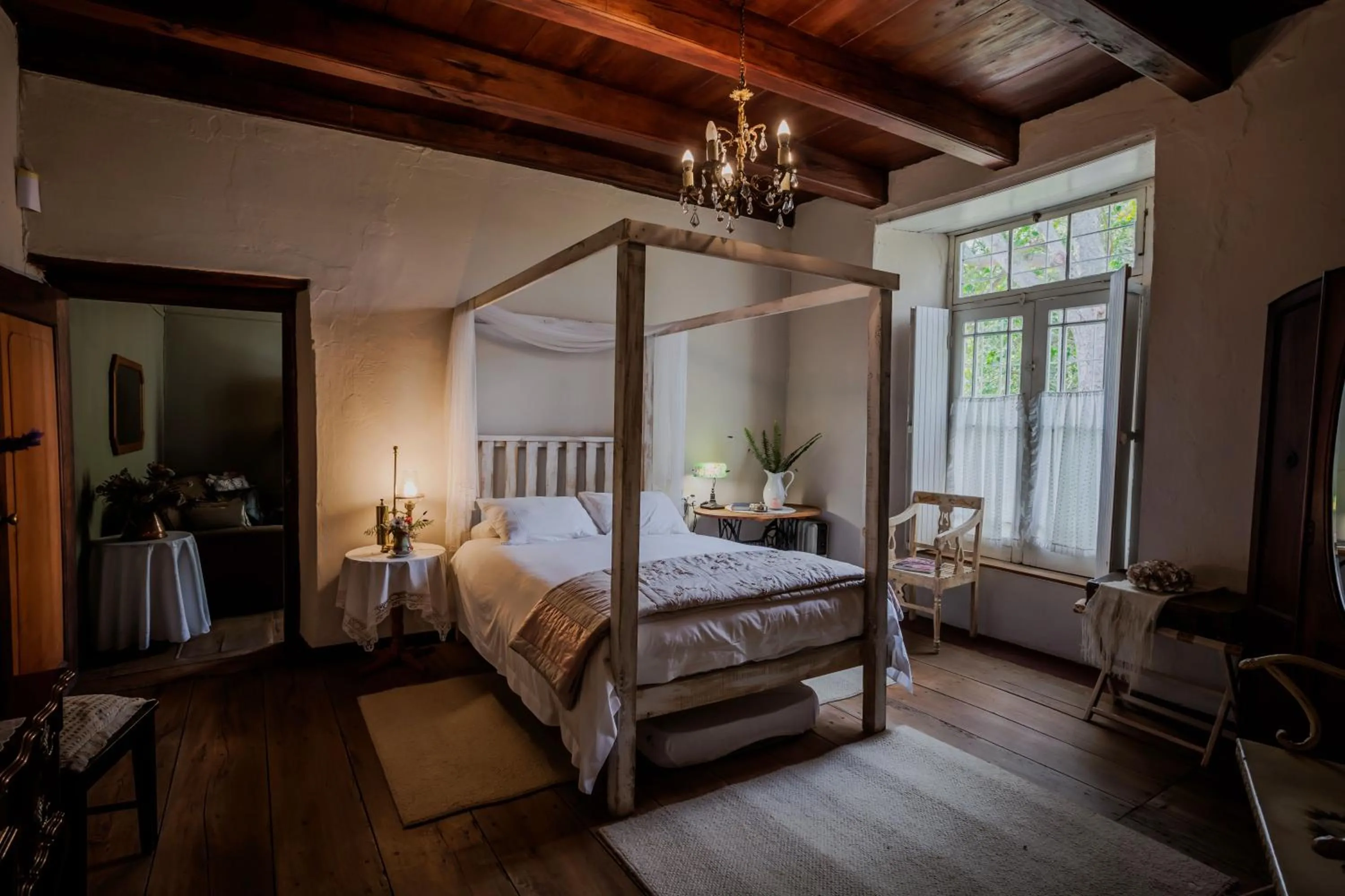 Bed in Moolmanshof 1798, Traditional Cape Dutch H-Shaped Farmhouse