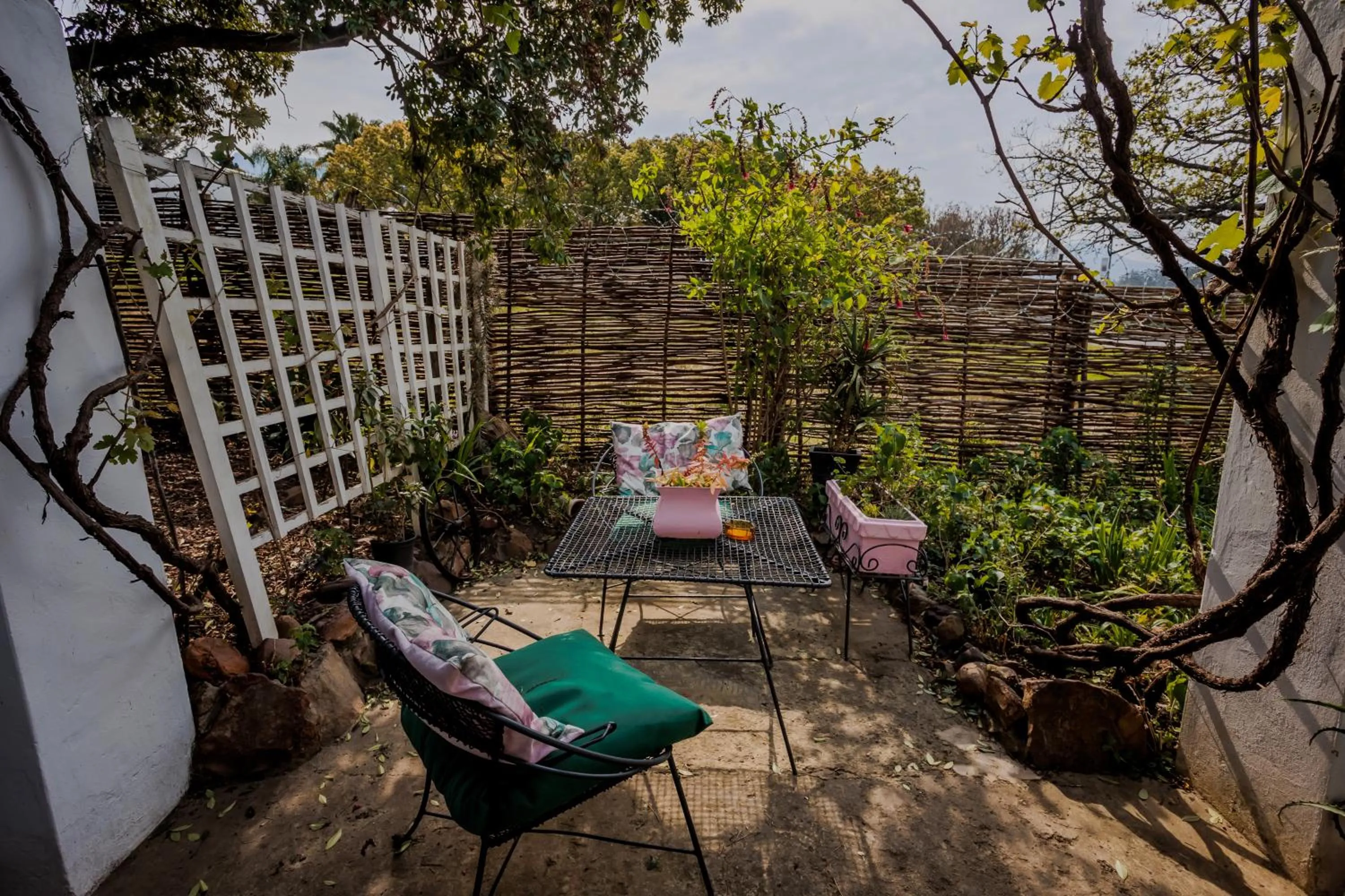 Patio in Moolmanshof 1798, Traditional Cape Dutch H-Shaped Farmhouse
