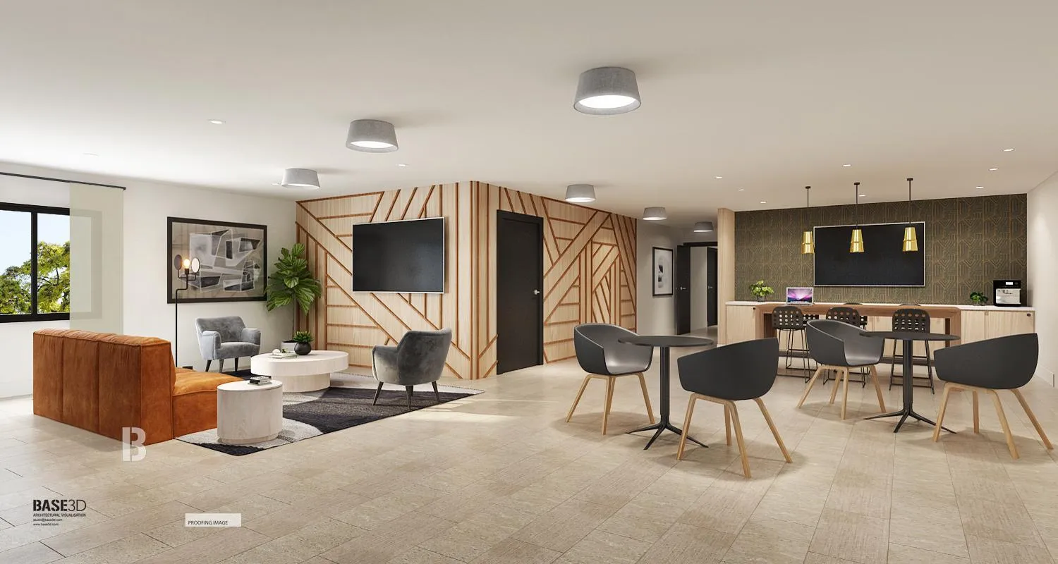 Living room in Residences at Solomon Pond