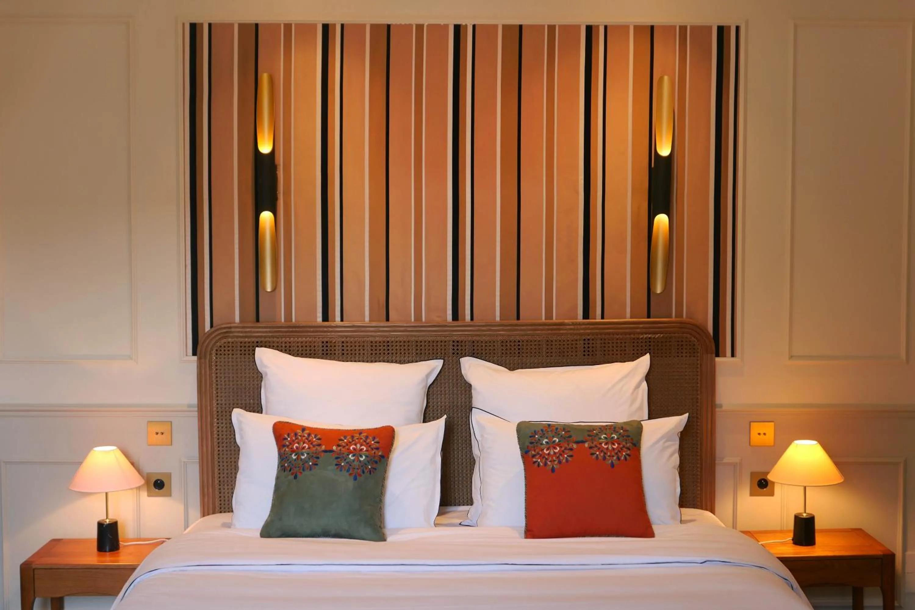 Decorative detail, Bed in Hôtel Bristol Pau