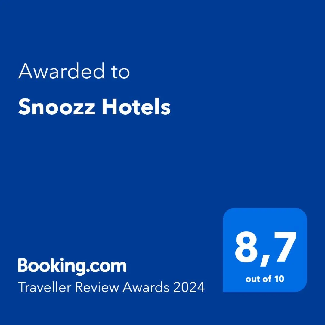Certificate/Award in Snoozz Hotels Bolsward Boutique hotel zonder receptie met digitale sleutel