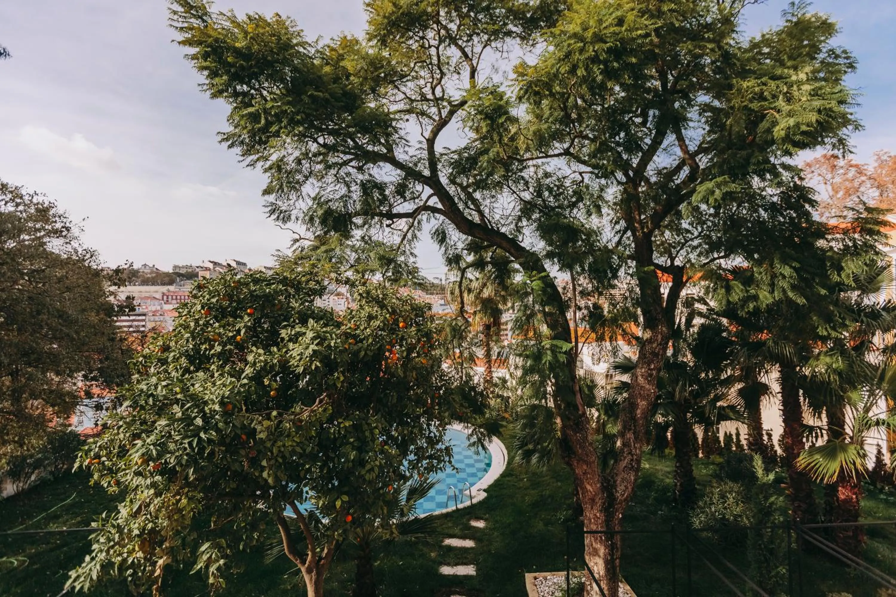 Garden view in Torel Palace Lisbon