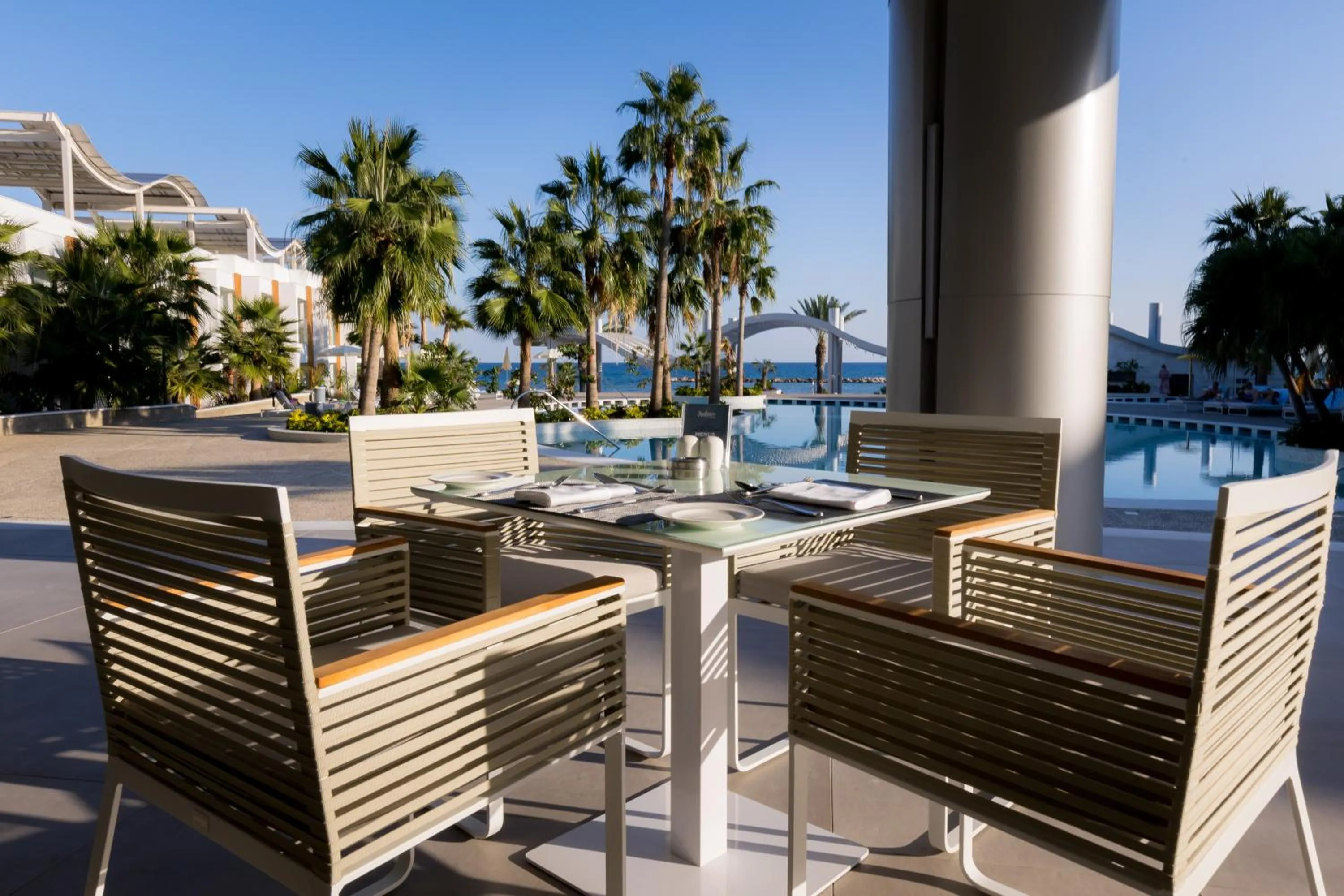 Dining area in Radisson Beach Resort Larnaca