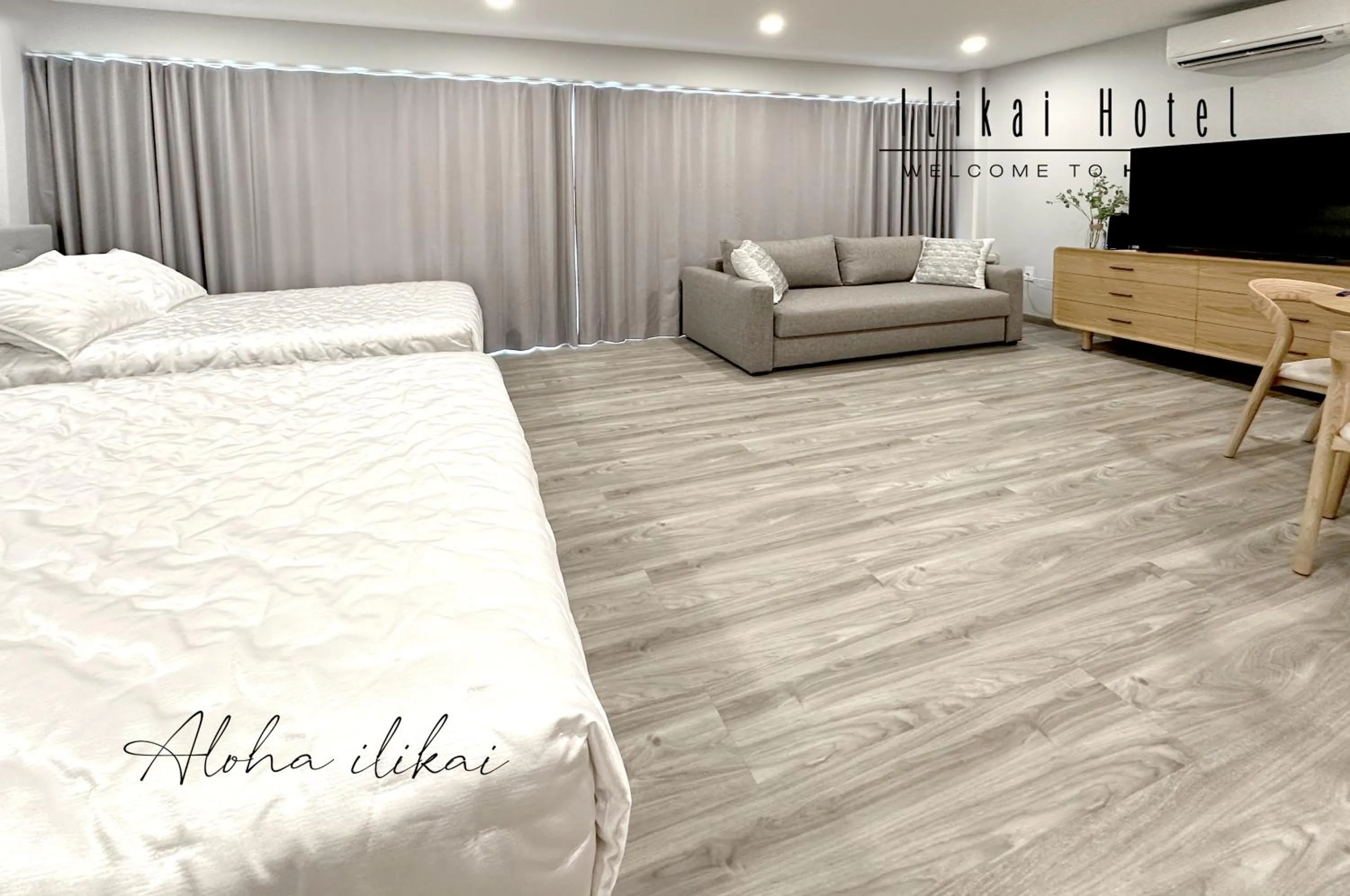 Bed in New Aloha Waikiki Ilikai Hotel Condo Free Parking