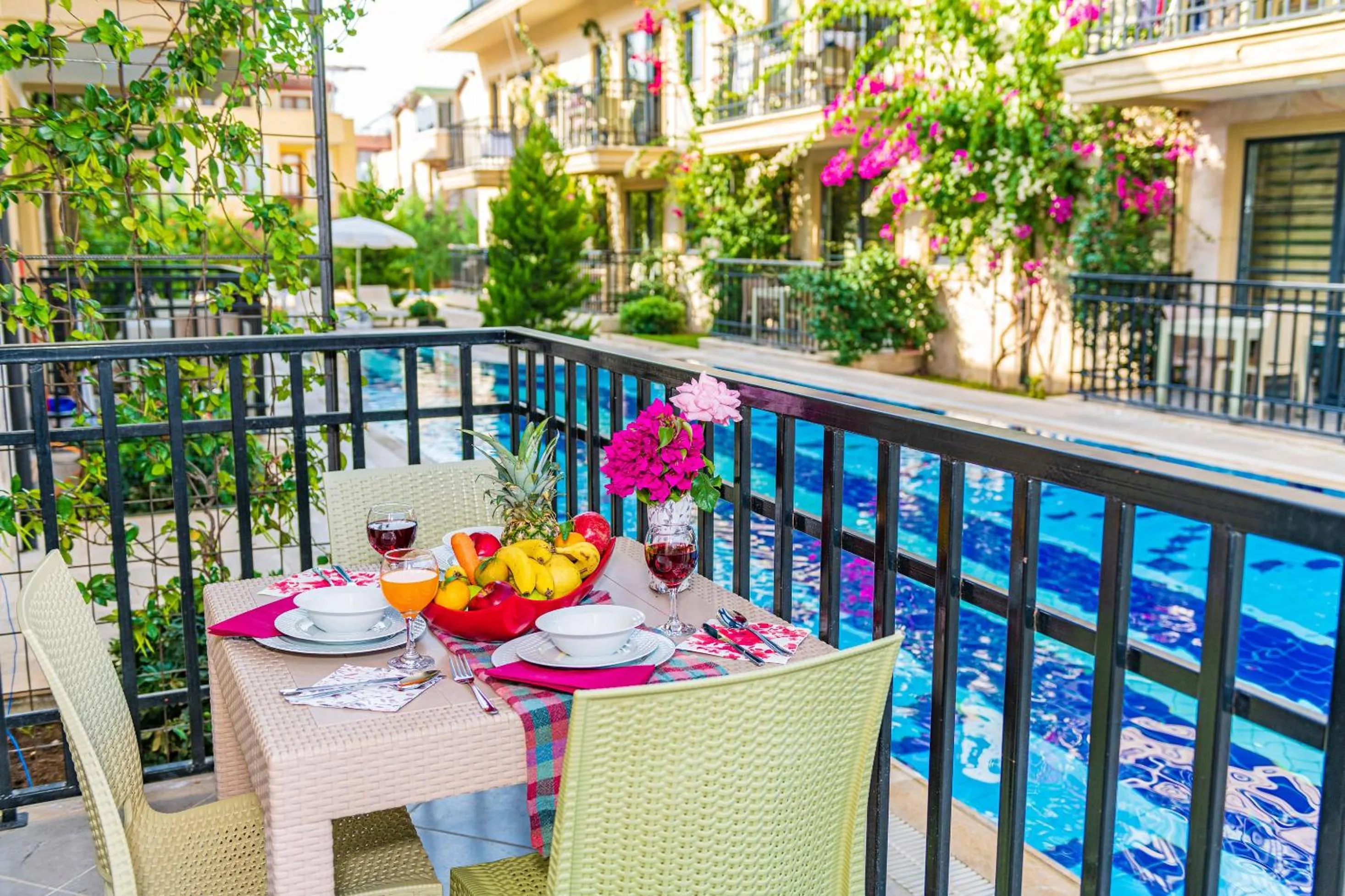 Balcony/Terrace in Yaşam Park Apart Hotel - Fethiye Calis Beach