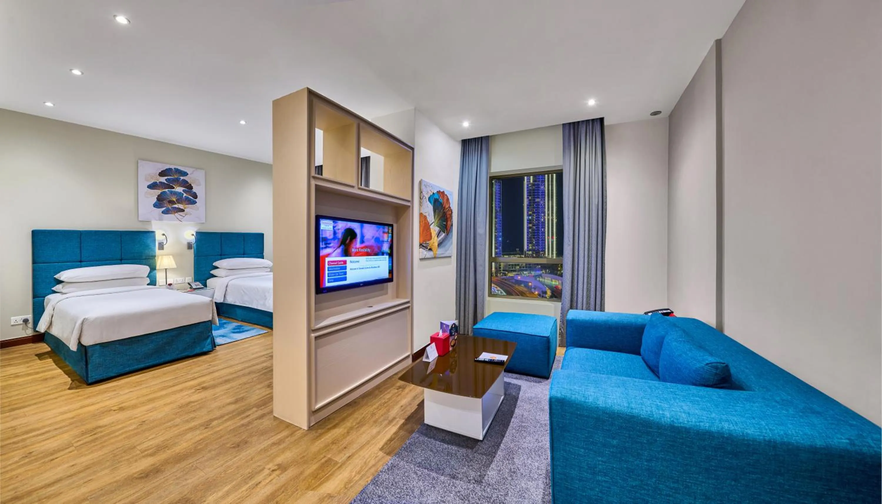 View (from property/room), Bed in Ramada Hotel, Suites and Apartments by Wyndham Dubai JBR