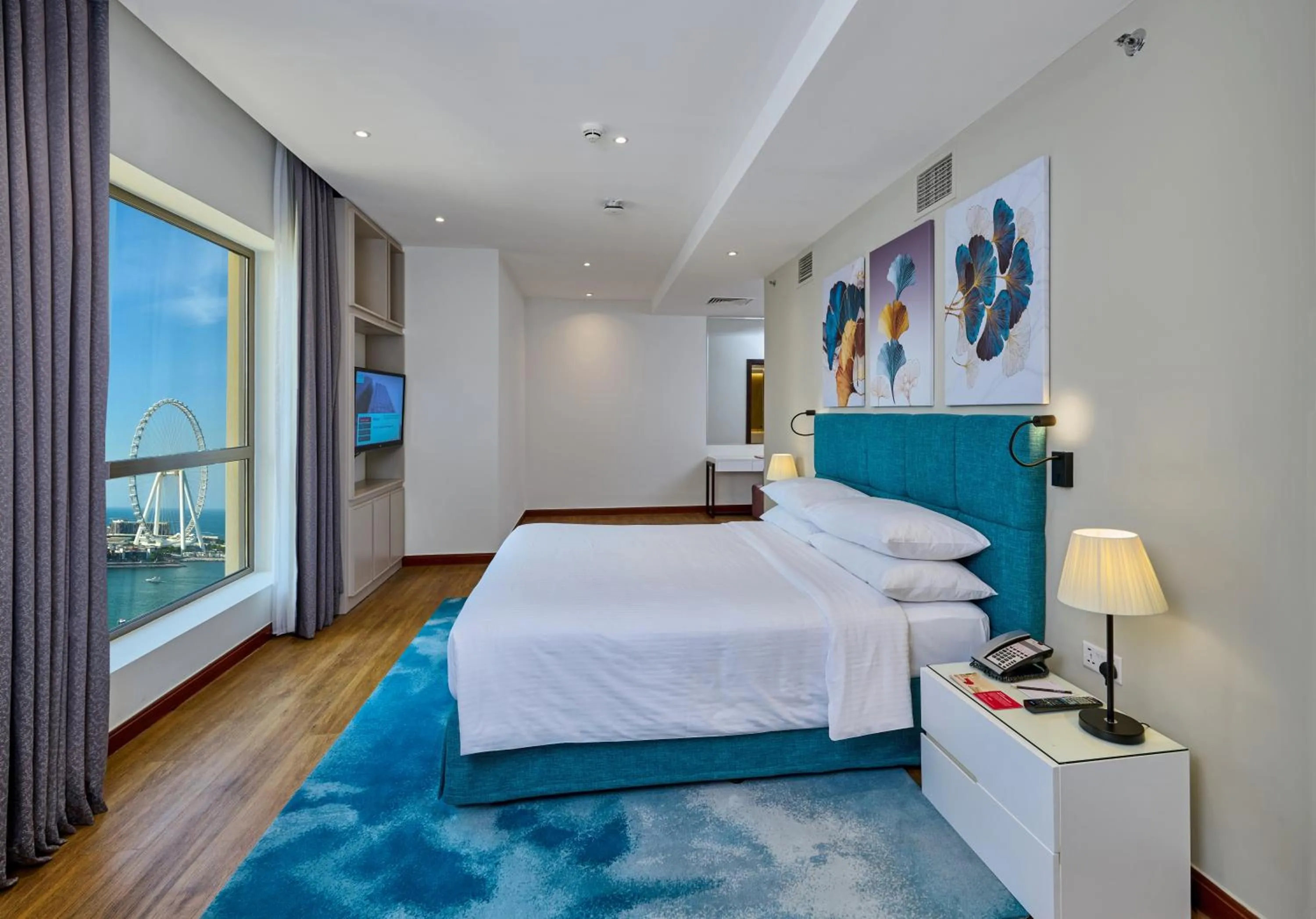 View (from property/room), Bed in Ramada Hotel, Suites and Apartments by Wyndham Dubai JBR
