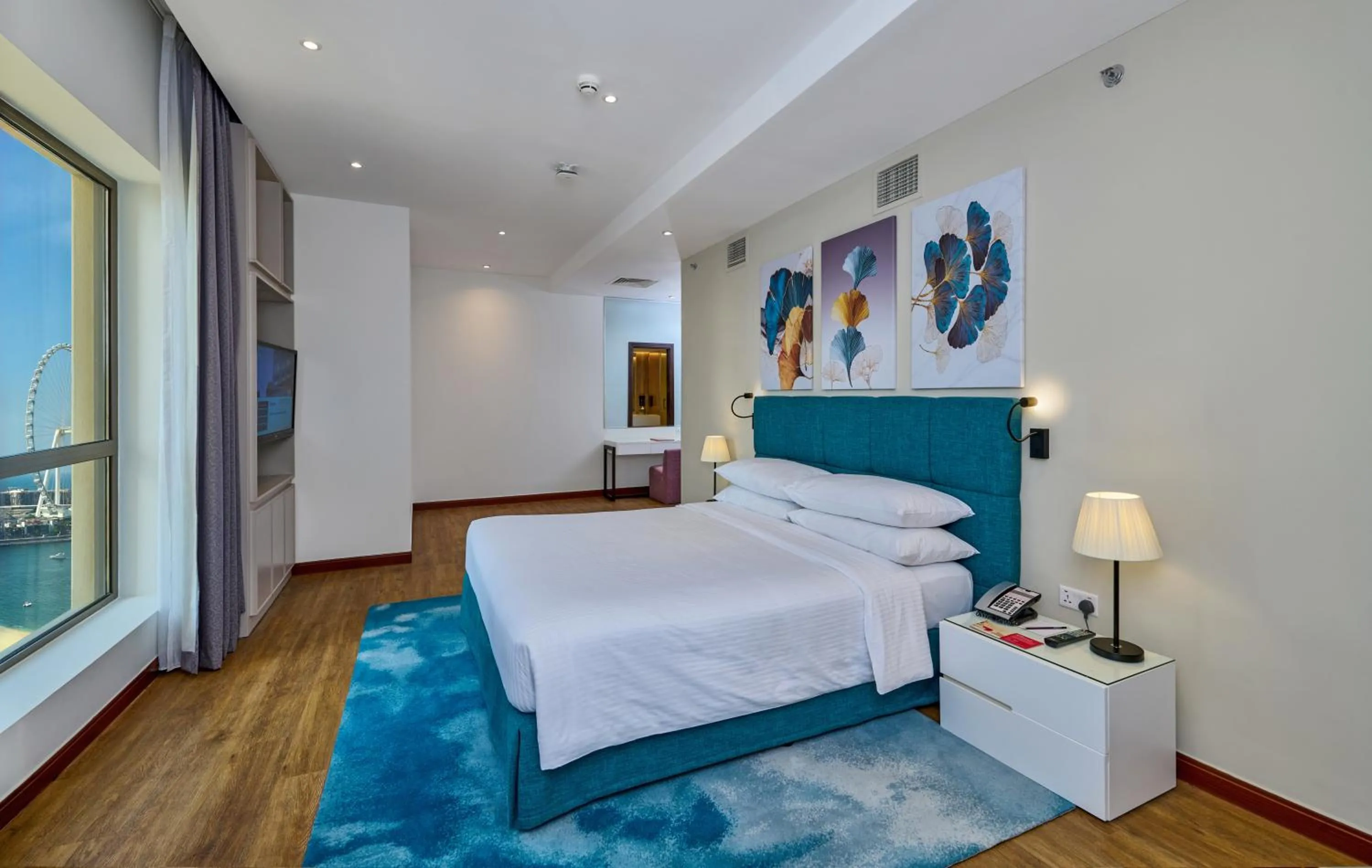 View (from property/room), Bed in Ramada Hotel, Suites and Apartments by Wyndham Dubai JBR