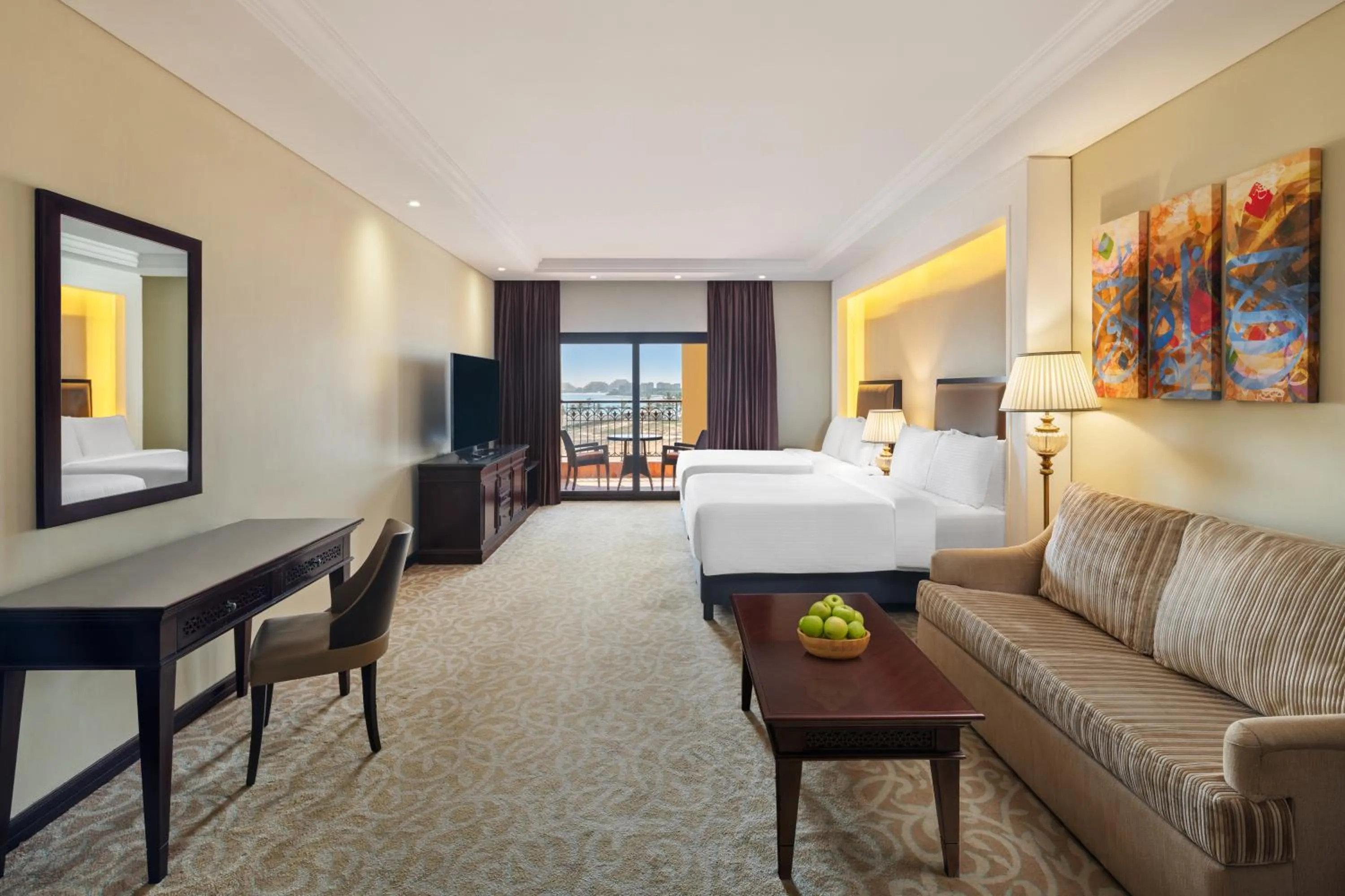 View (from property/room), Bed in Pullman Resort Al Marjan Island