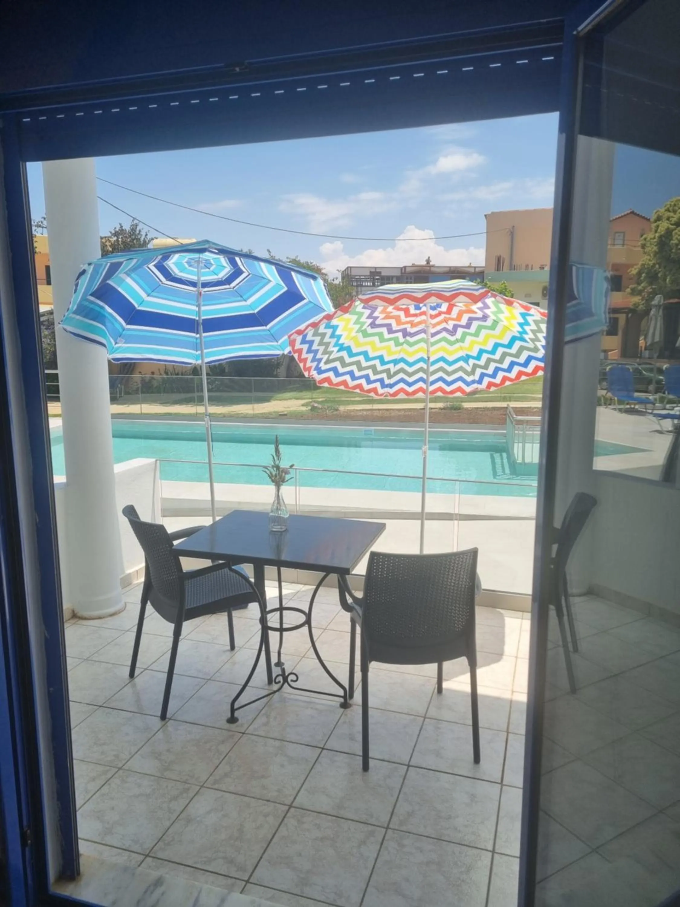 Pool view in Leonidas Studios & Apartments