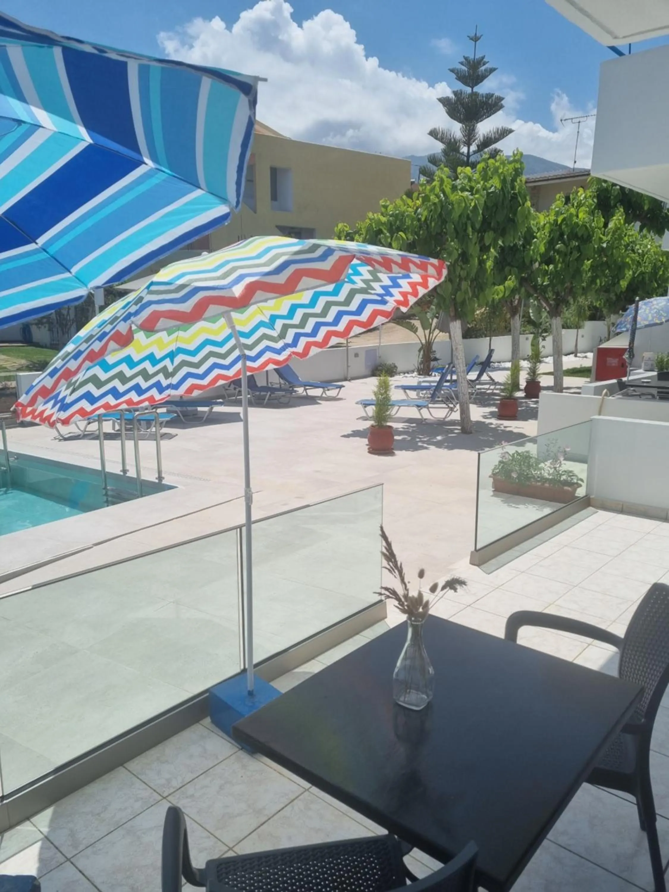 Pool view in Leonidas Studios & Apartments