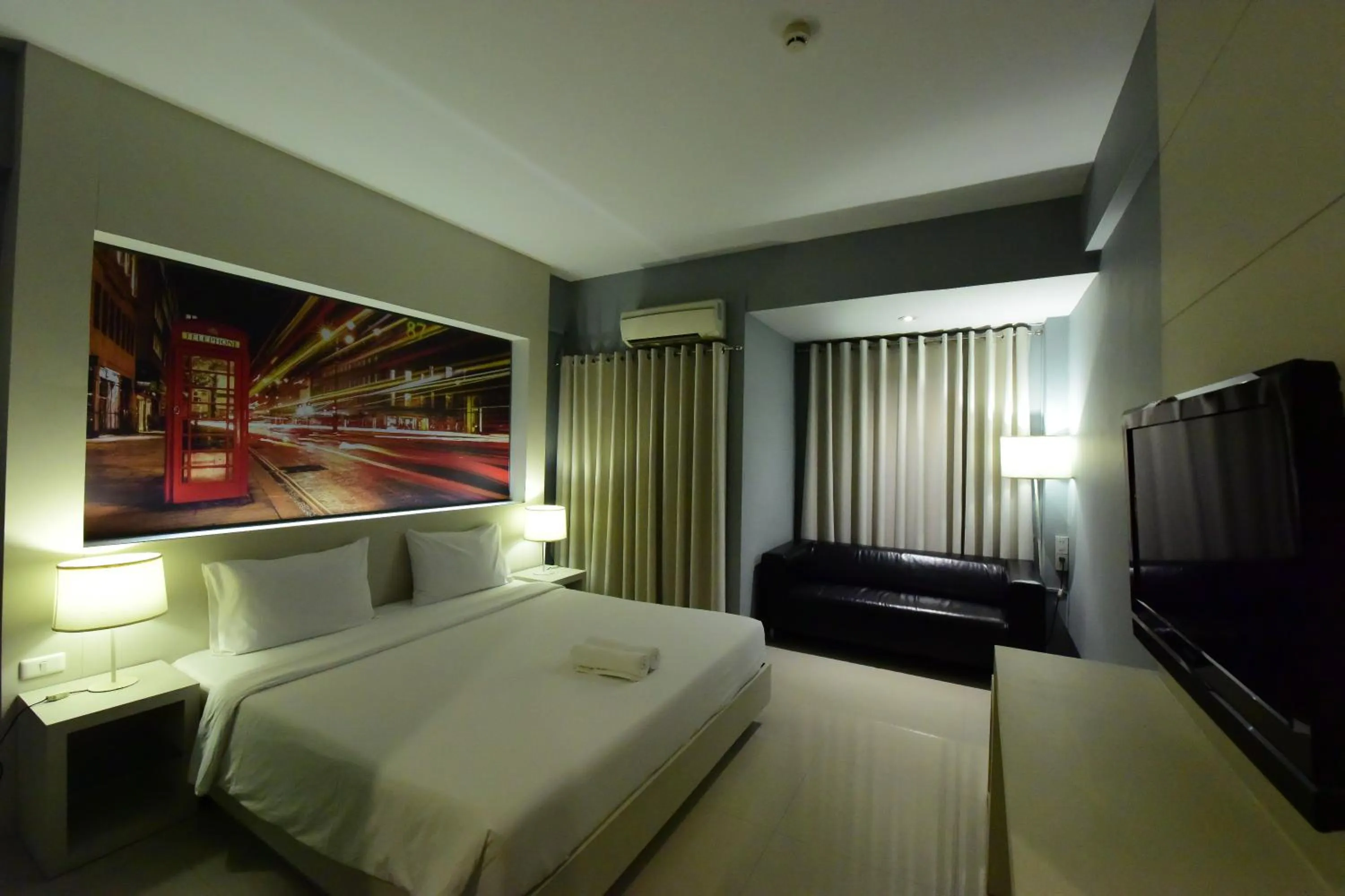 Bed in Trendy Hotel