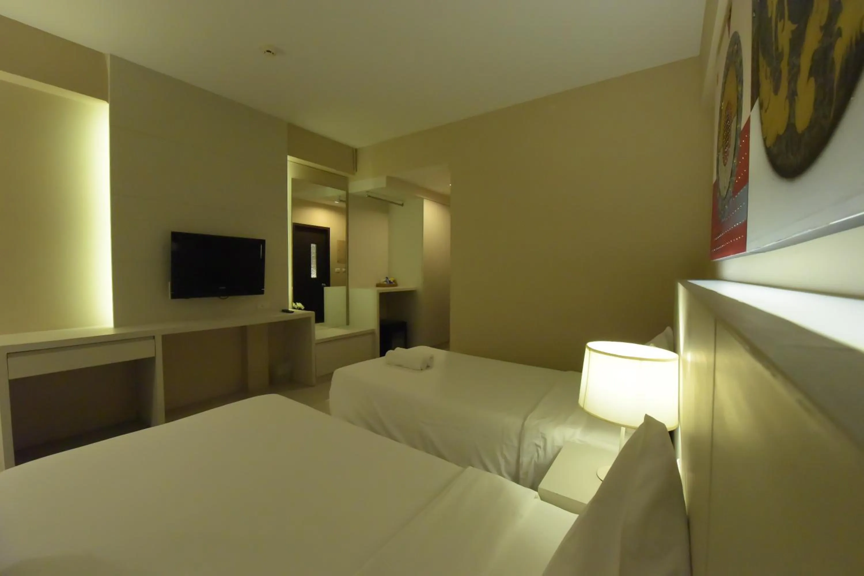 Bed in Trendy Hotel