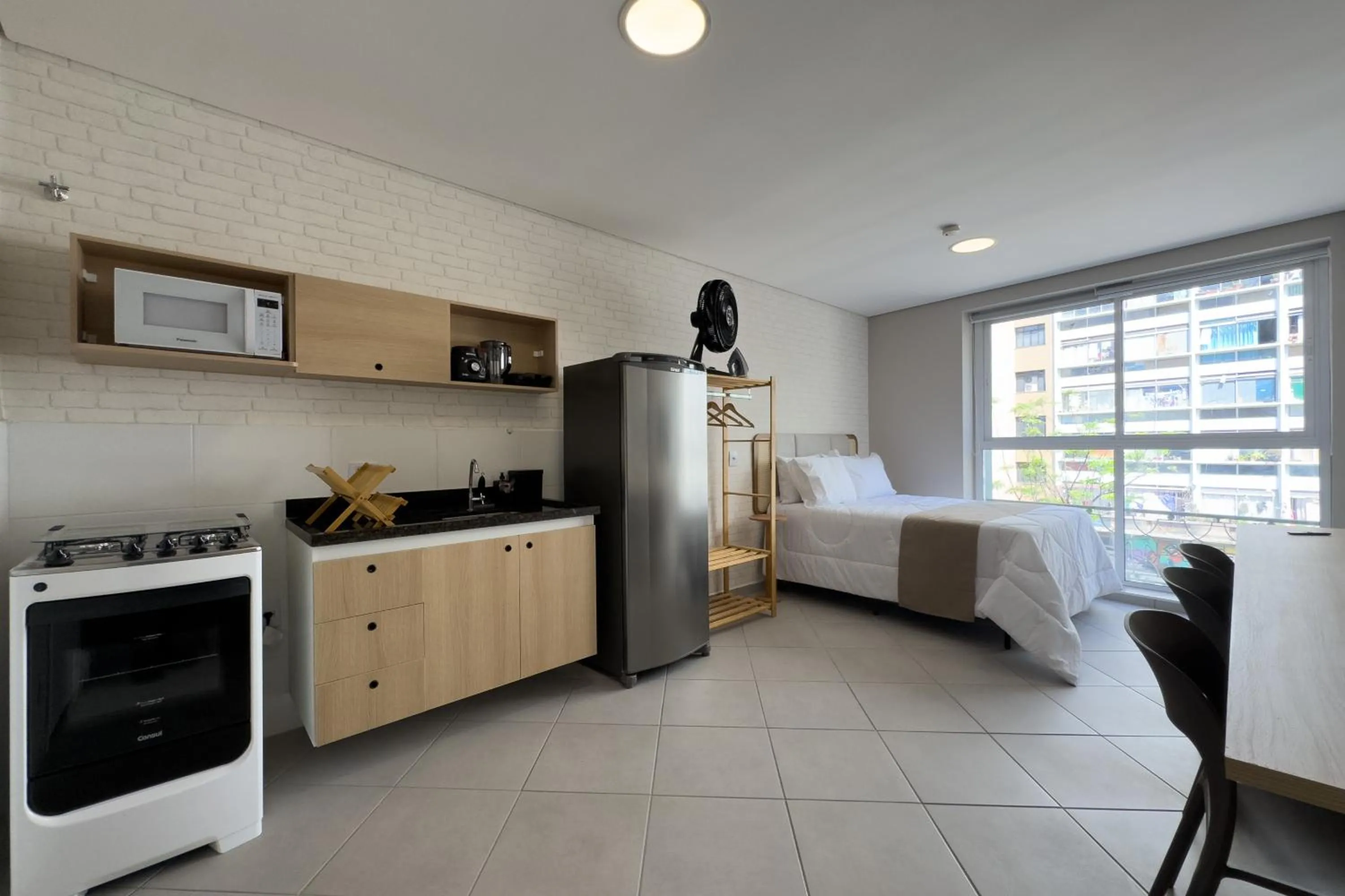 Kitchen or kitchenette, Bed in 360 Av Ipiranga