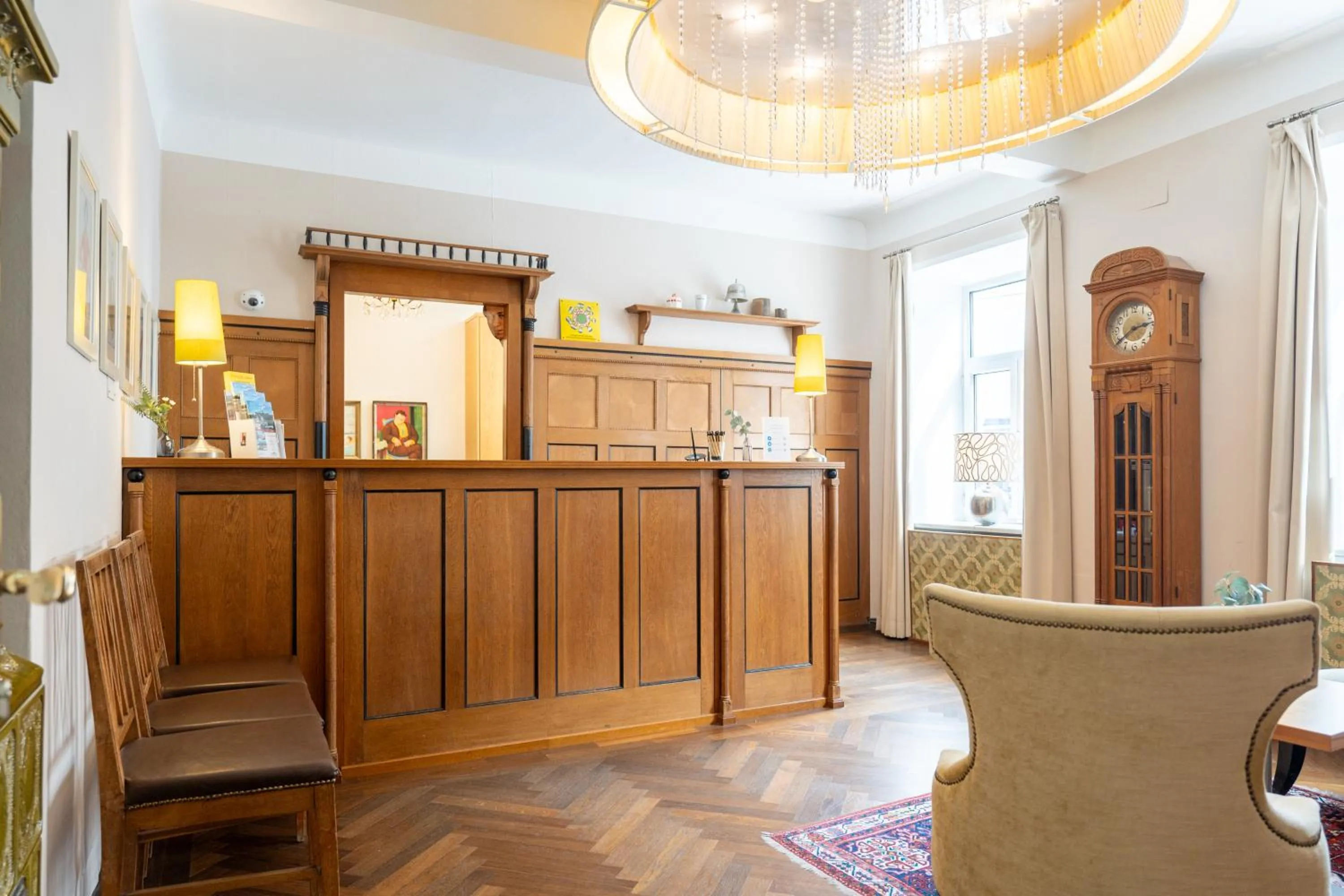 Lobby or reception in Das Jedermann Boutiquehotel mit Stadtgarten