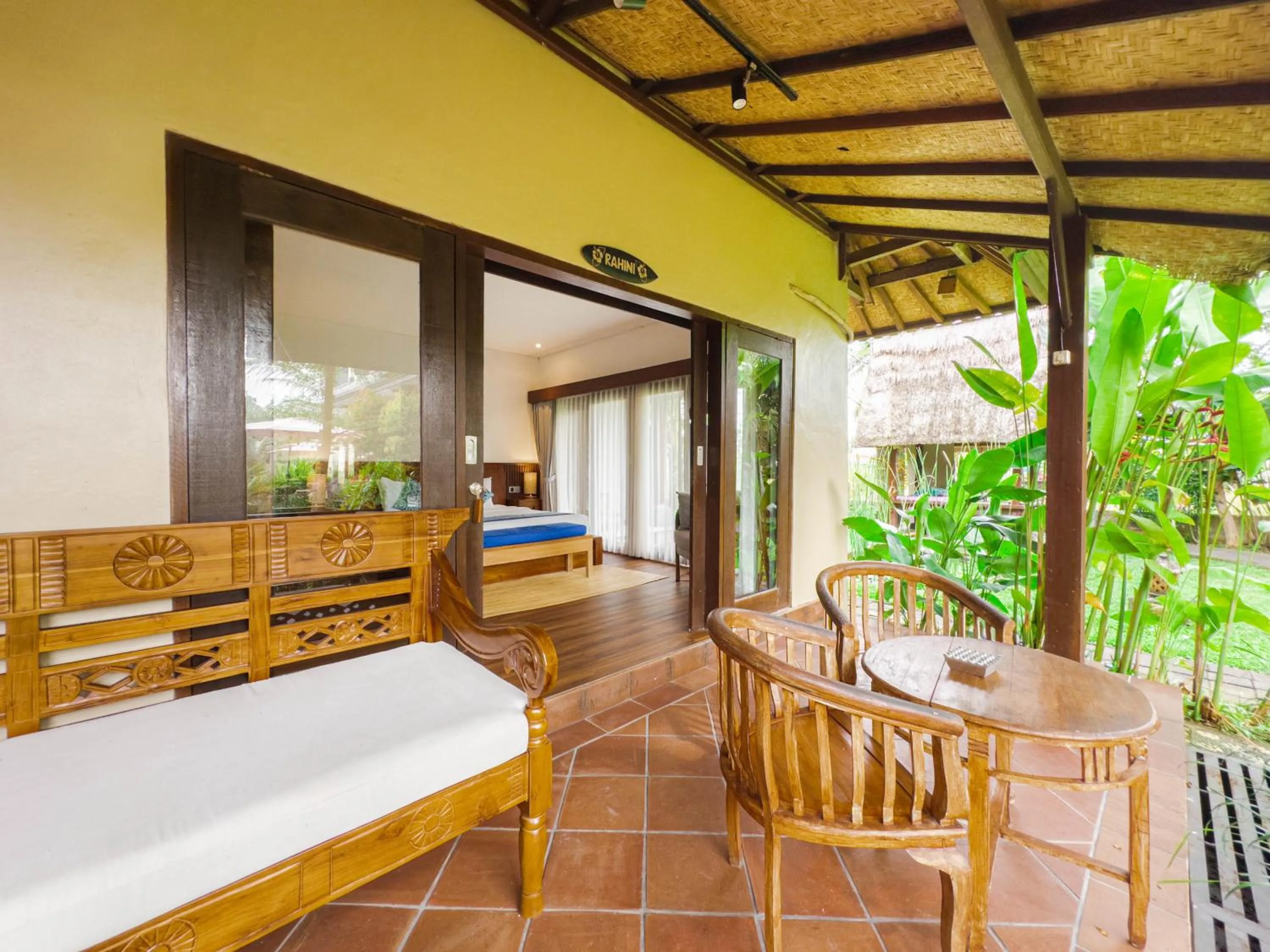 Balcony/Terrace in Ubud Shanti Rice Field House By Supala