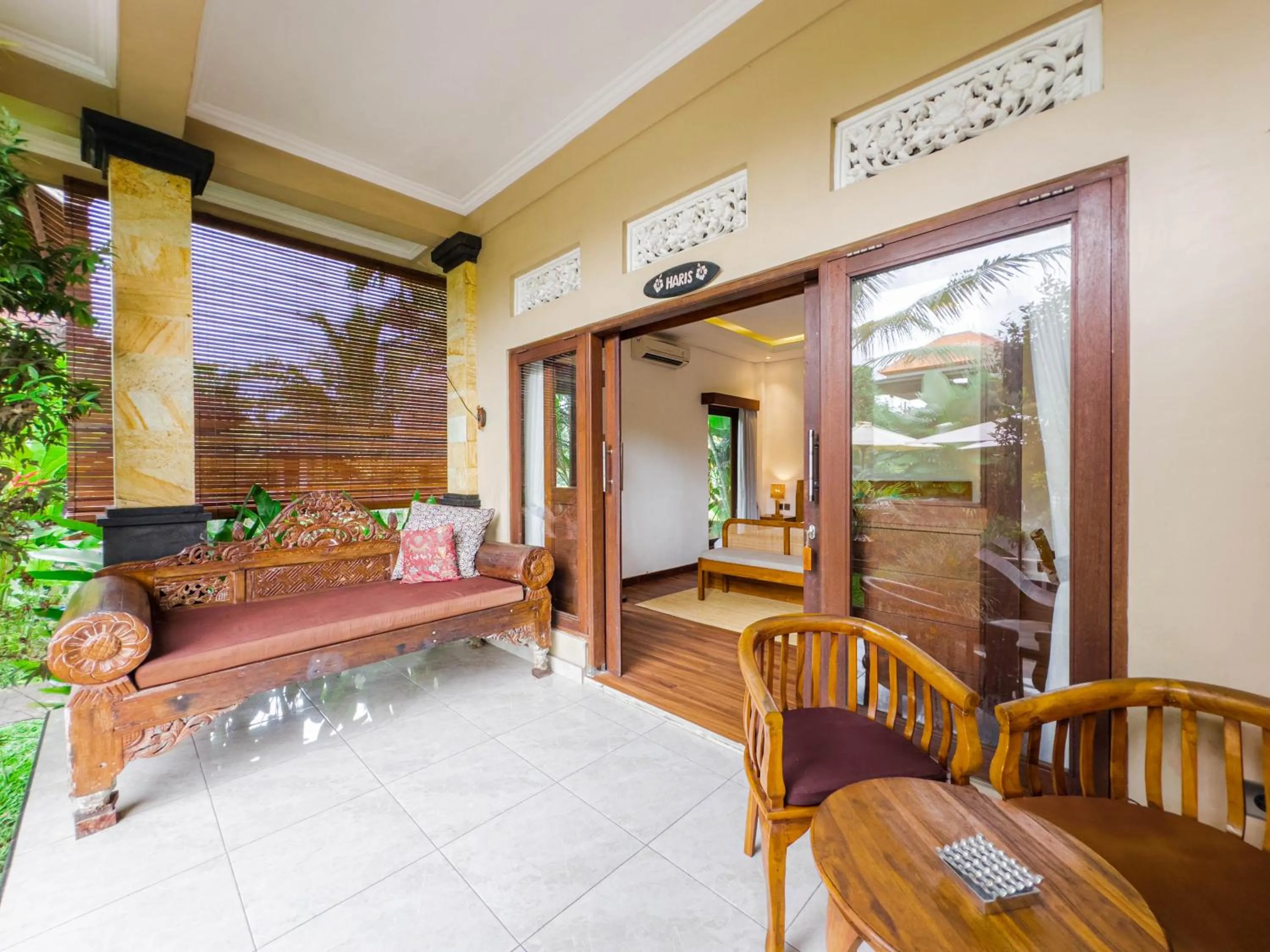 Seating area in Ubud Shanti Rice Field House By Supala