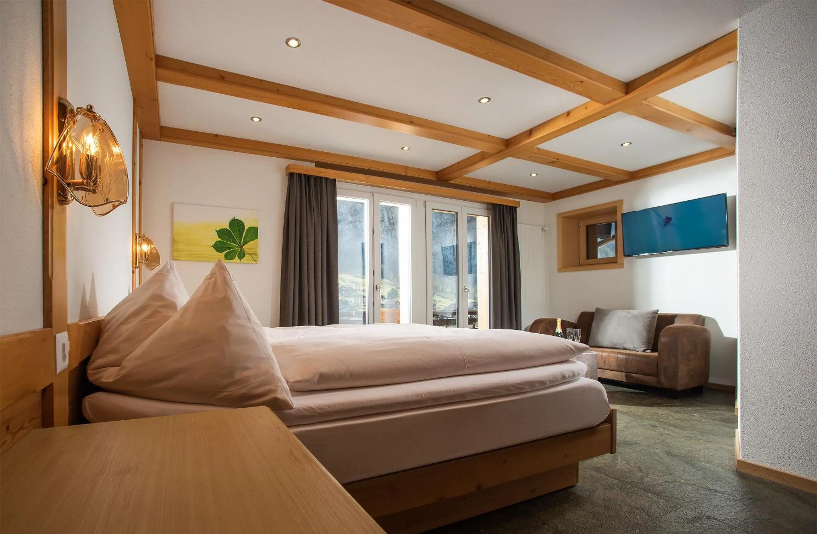 Bed in Hotel Silberhorn