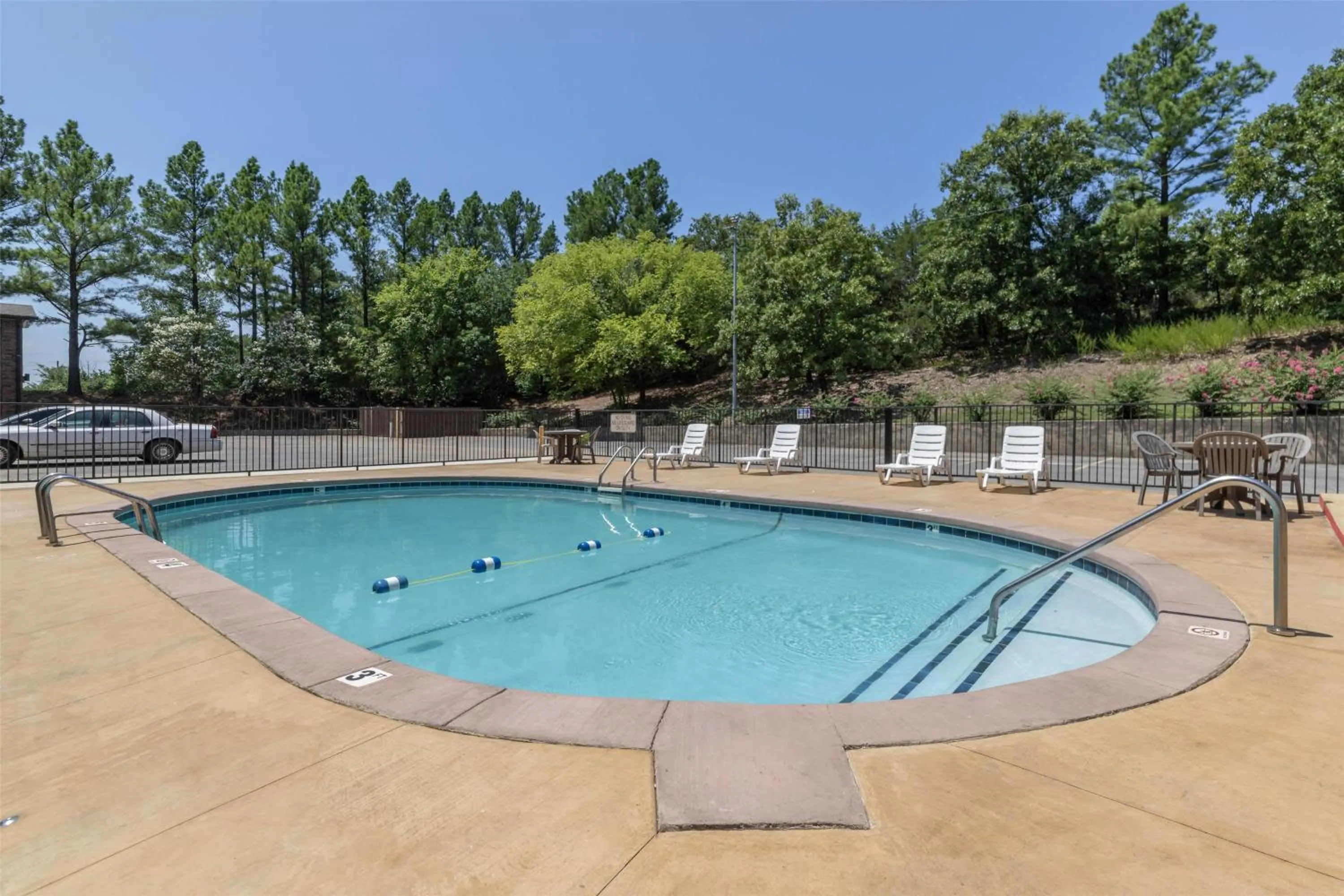 Pool view in SureStay Plus Hotel by Best Western Poteau