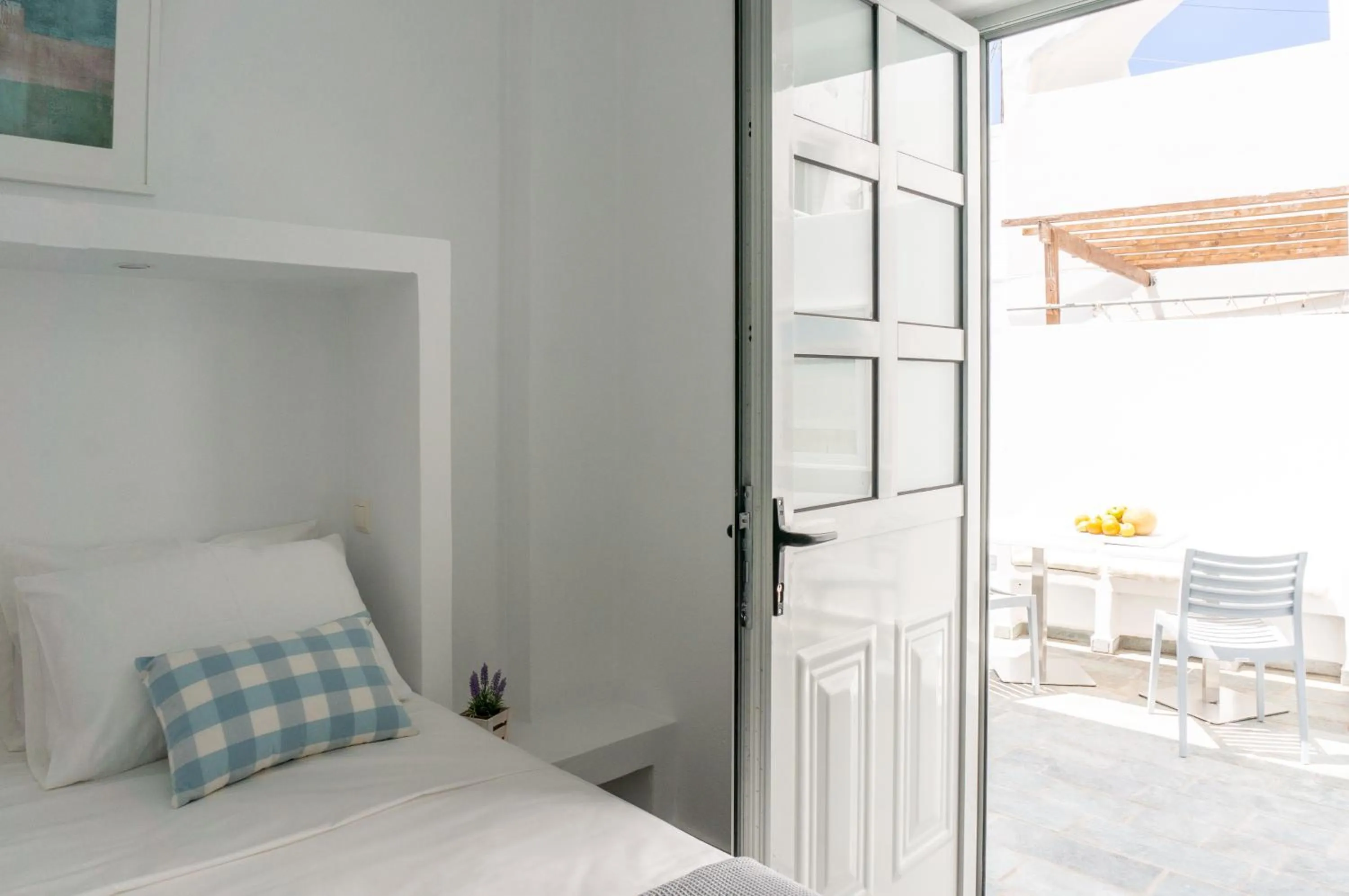 View (from property/room), Bed in Pelican Paros