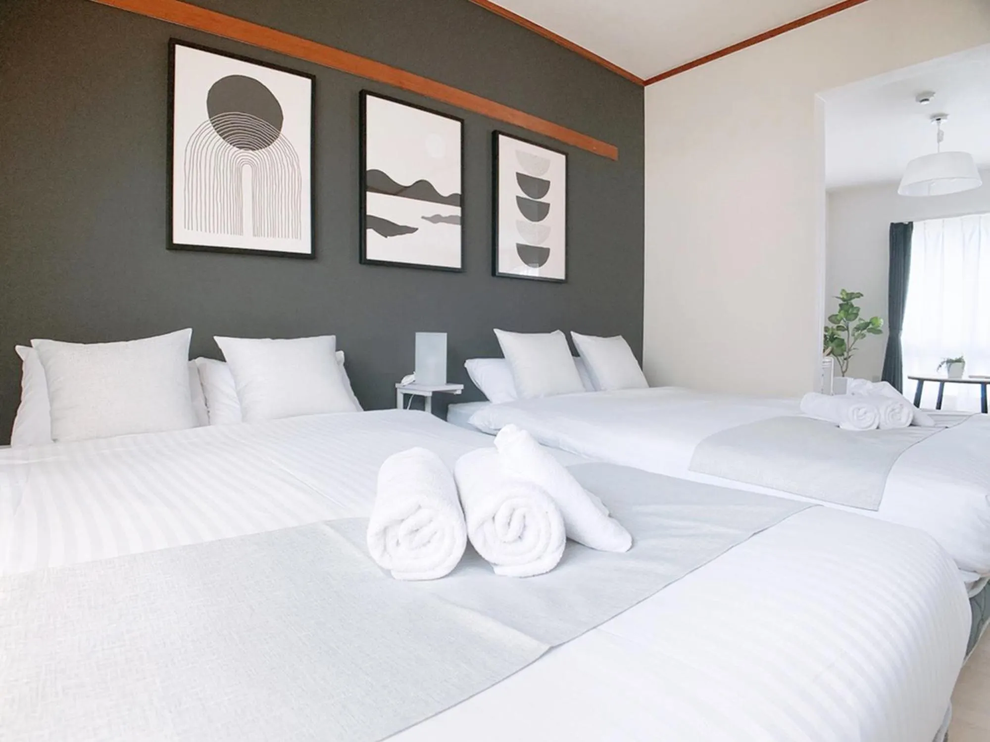 Bed in OUCHI HOTEL Kanayama-cho with Dogs