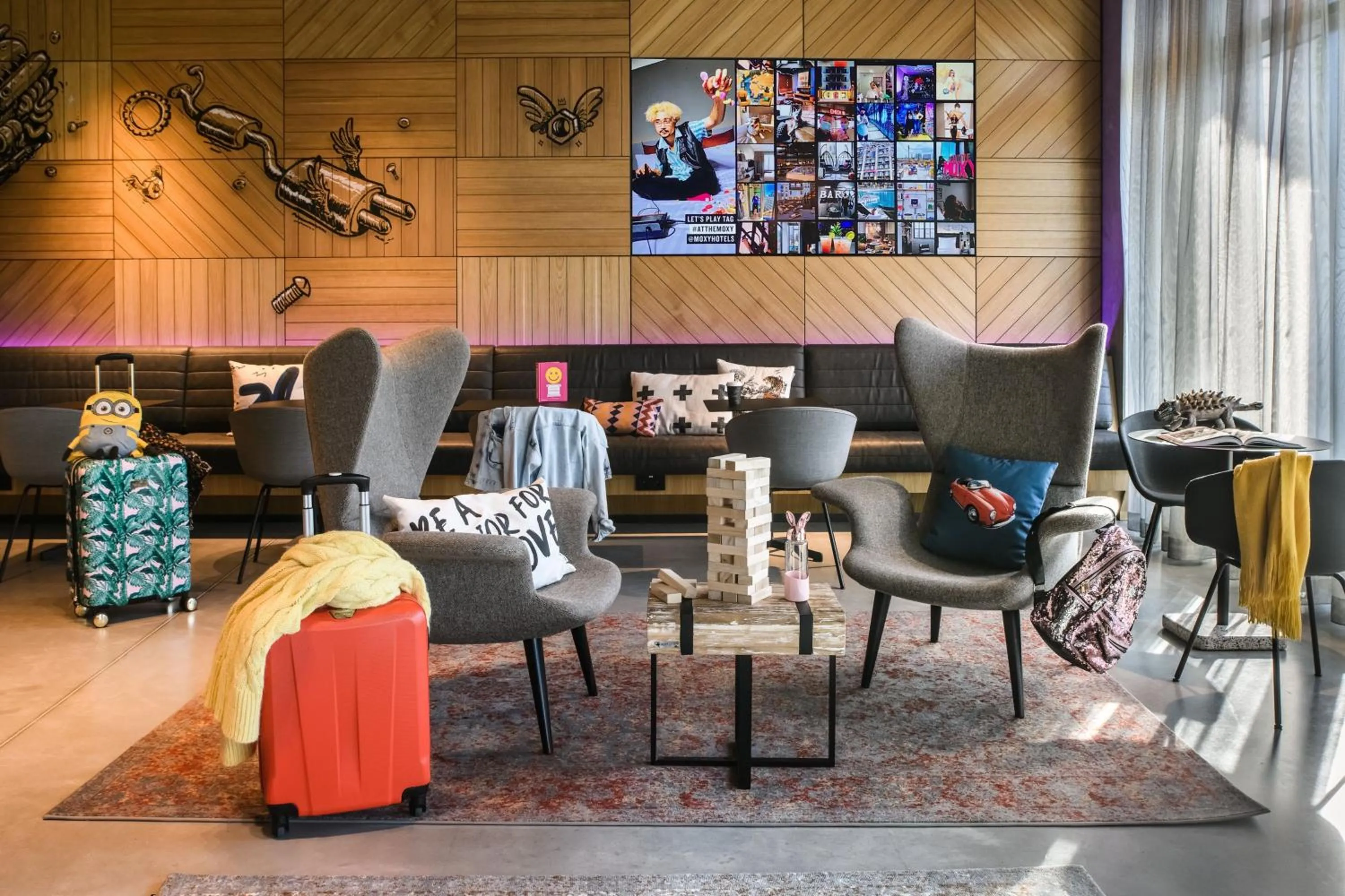 Lobby or reception in Moxy Stuttgart Feuerbach