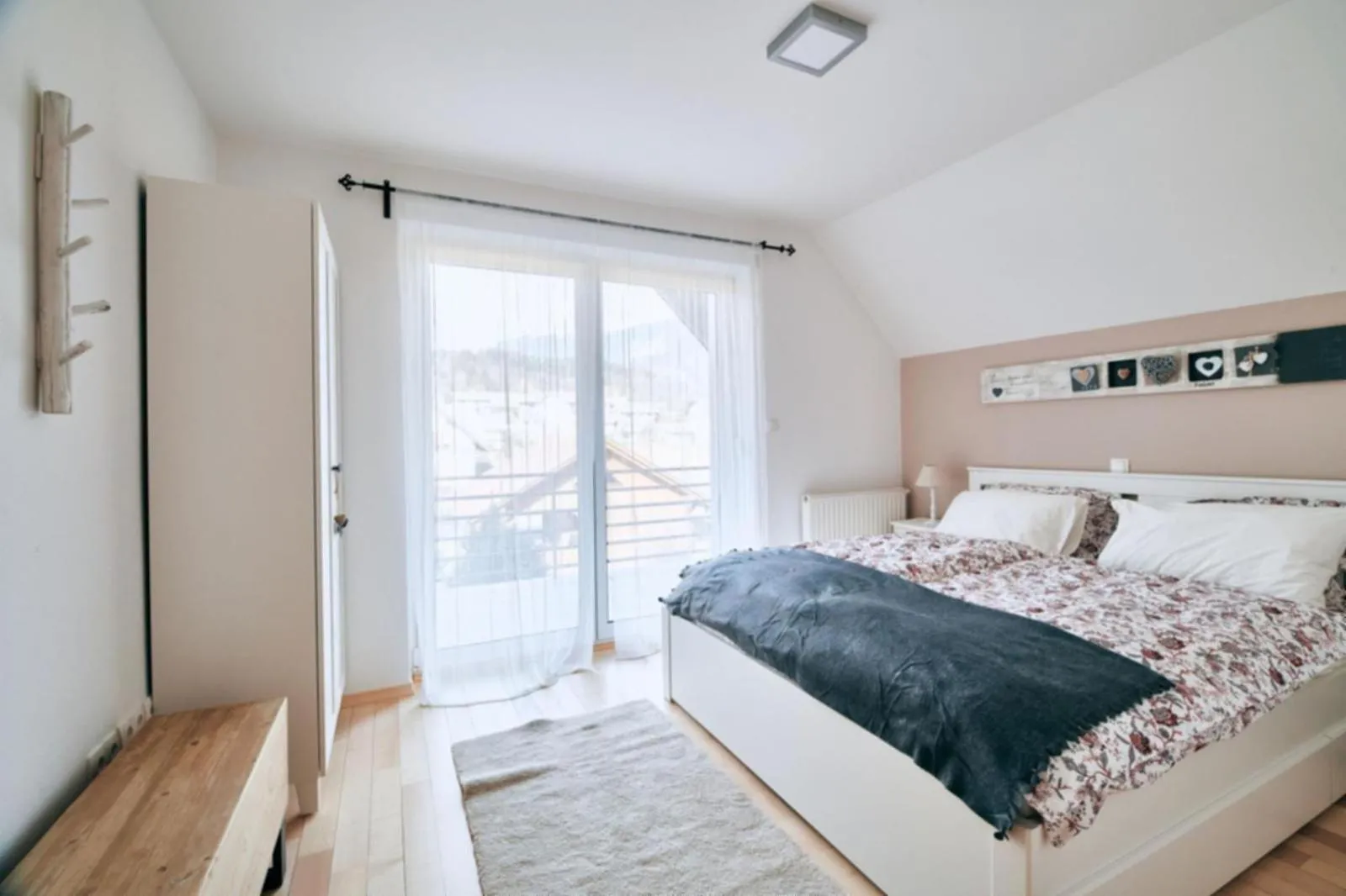 Bed in House Eden with Mountain Views