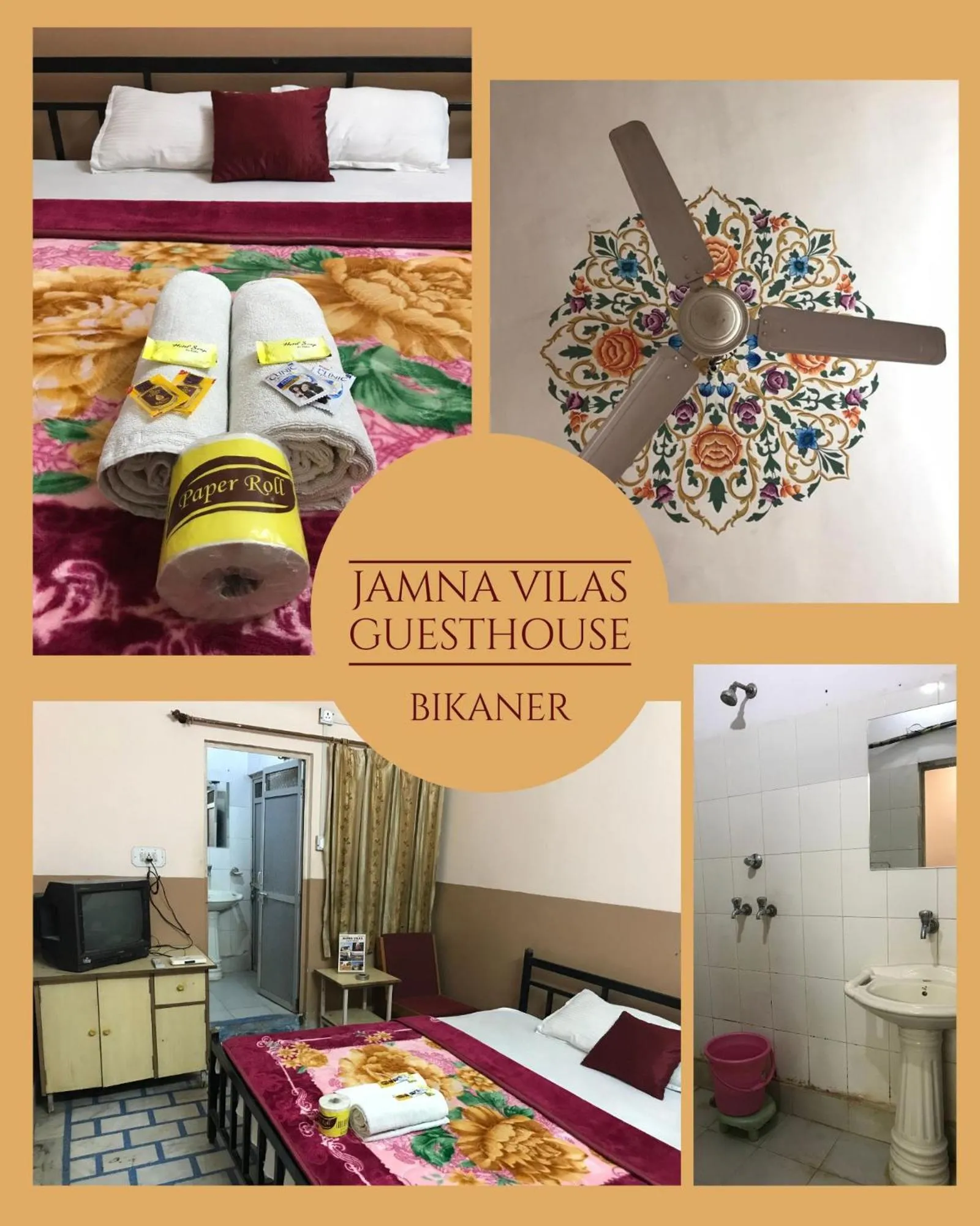 Photo of the whole room, Bed in Jamna Vilas Guest House and Restaurant