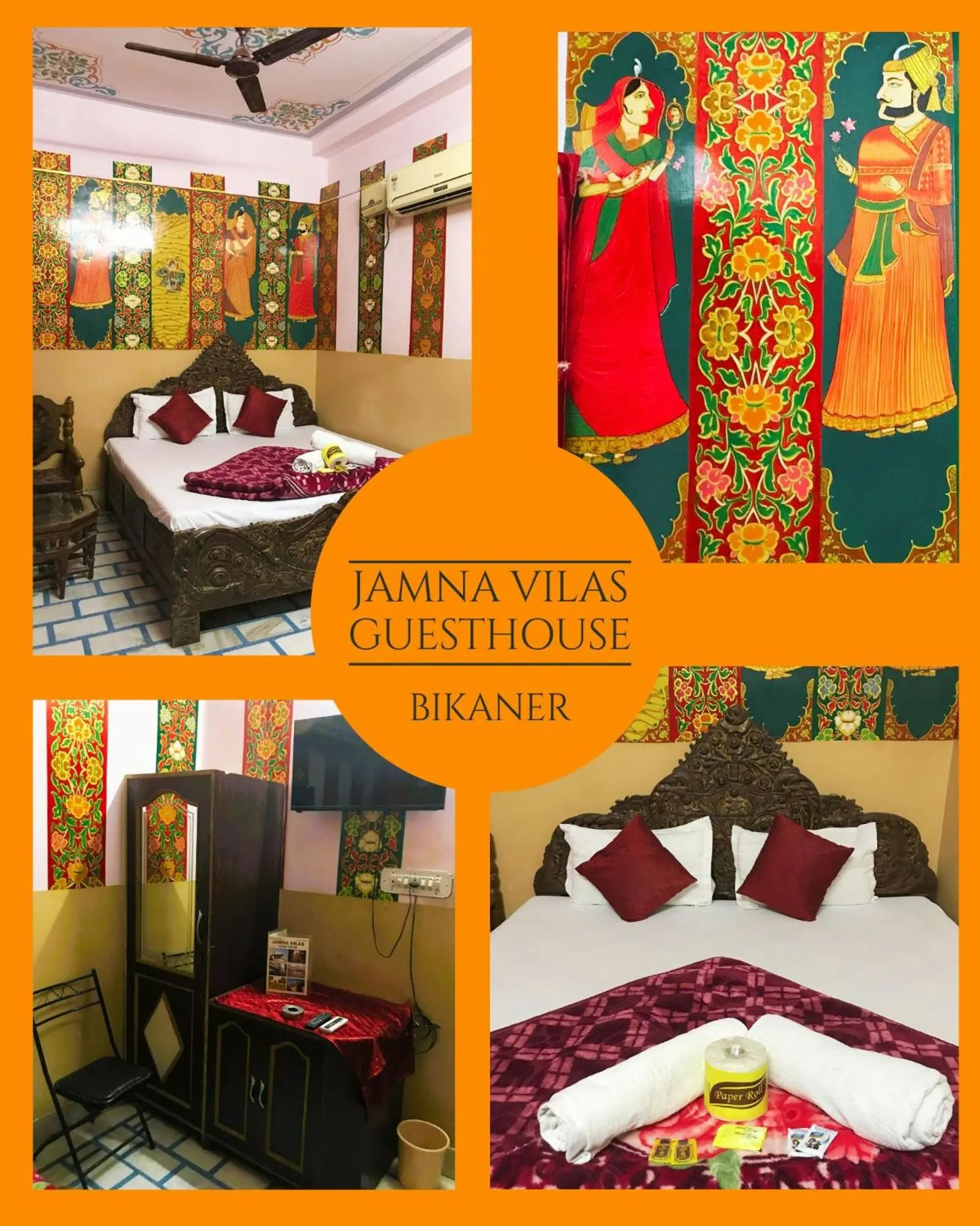 Photo of the whole room, Bed in Jamna Vilas Guest House and Restaurant