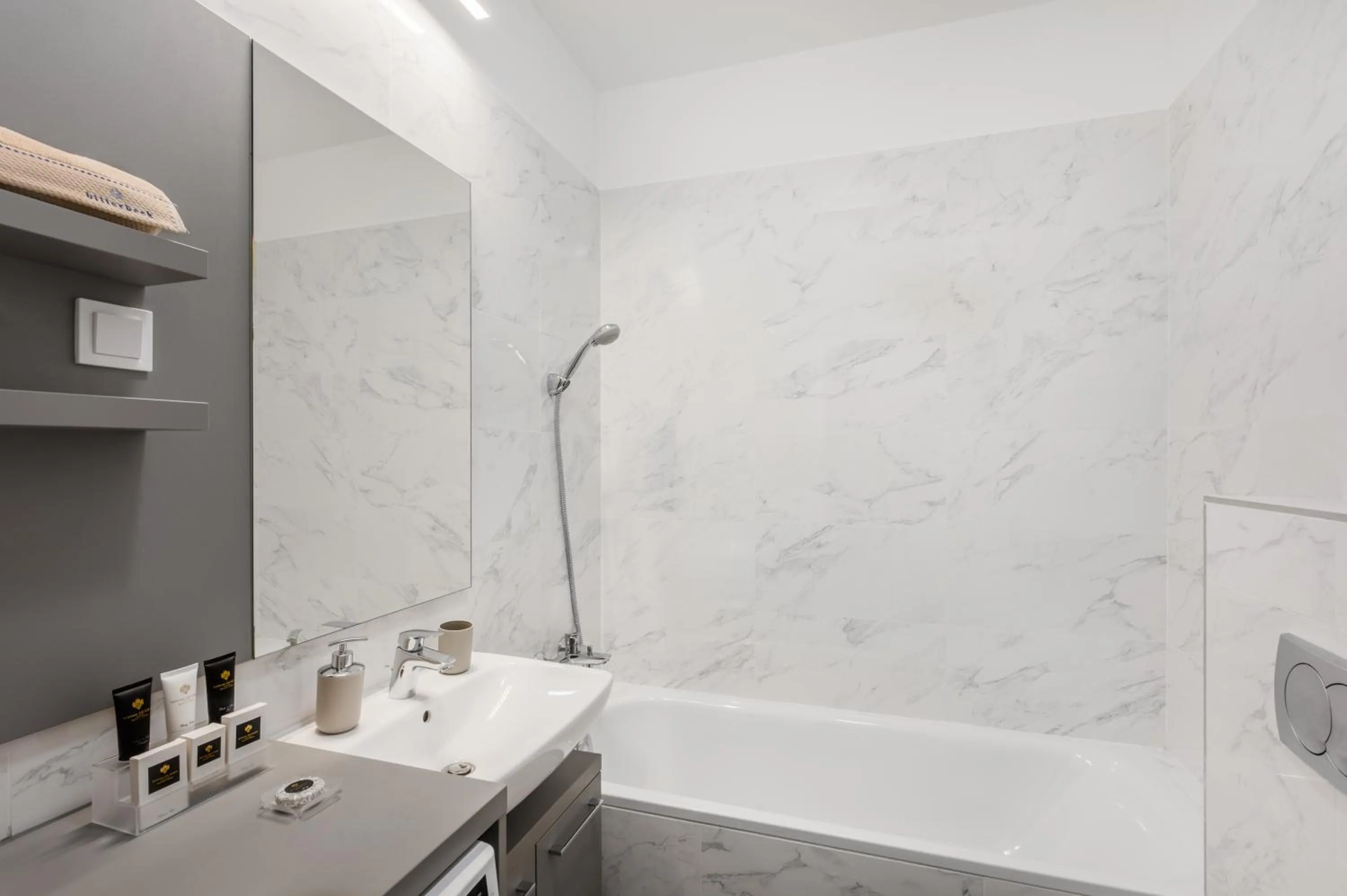 Shower in Elisabeth Downtown Apartments by FirstHost