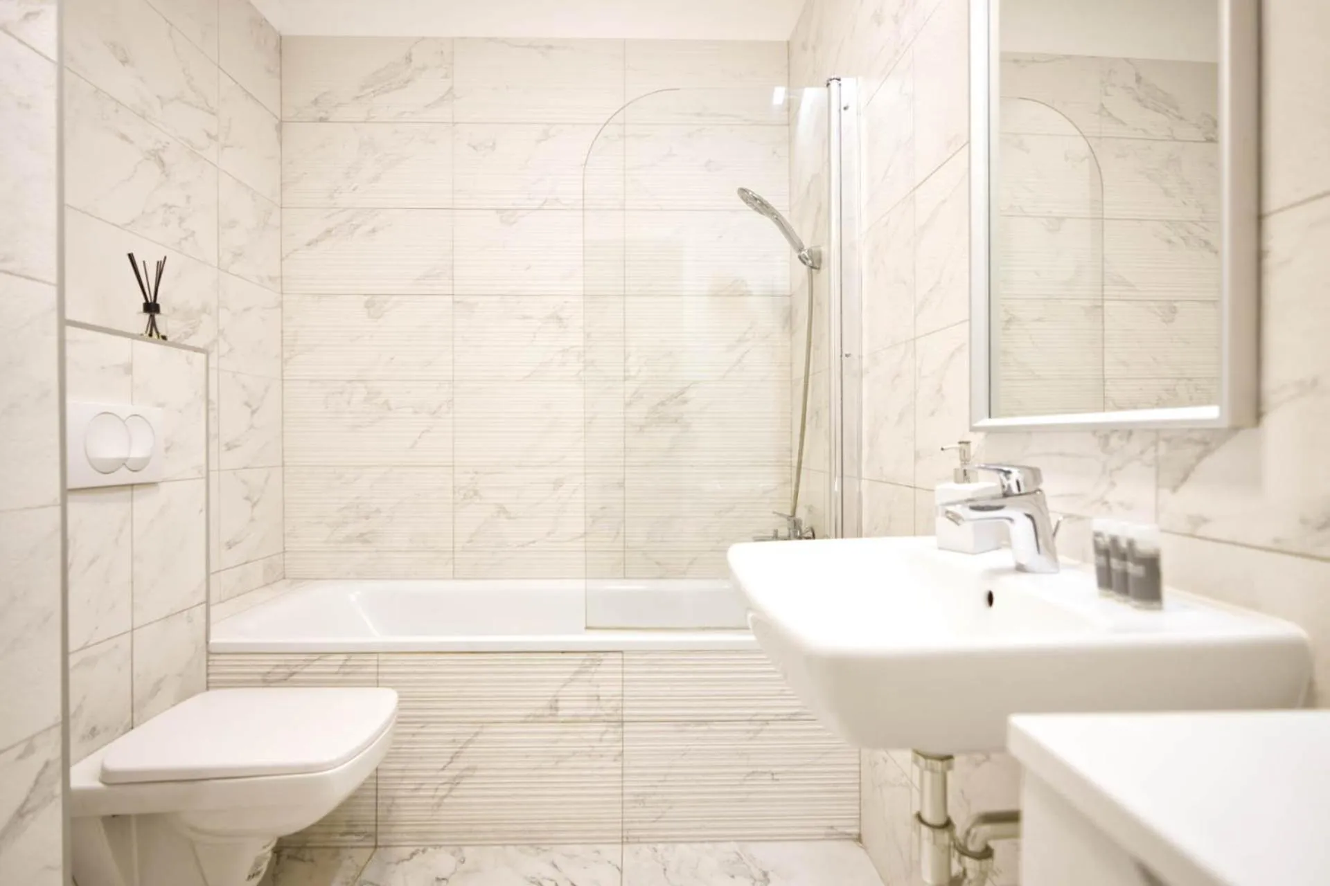 Shower in Elisabeth Downtown Apartments by FirstHost