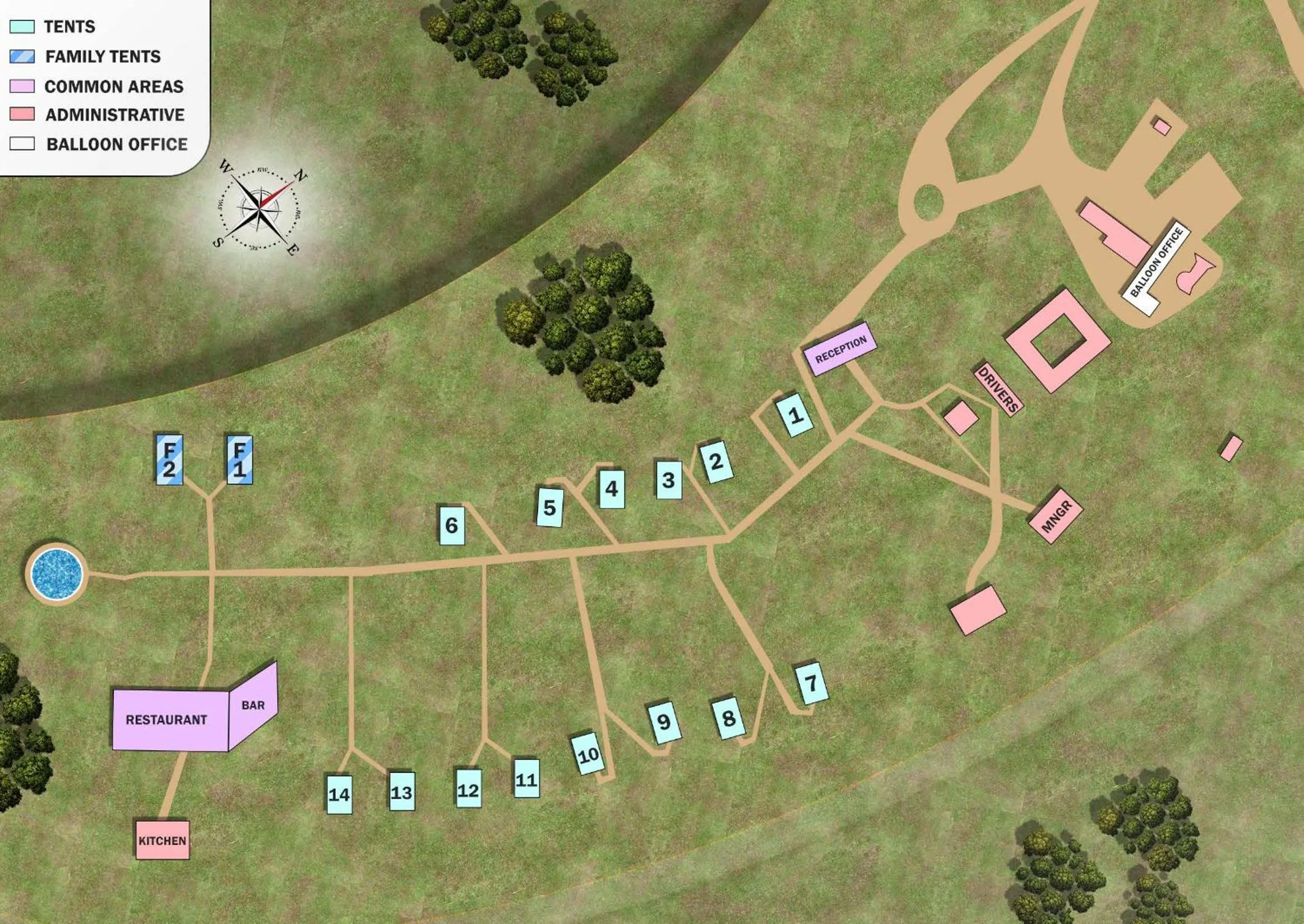 Floor plan in Elephant Rock Luxury Camp Tarangire