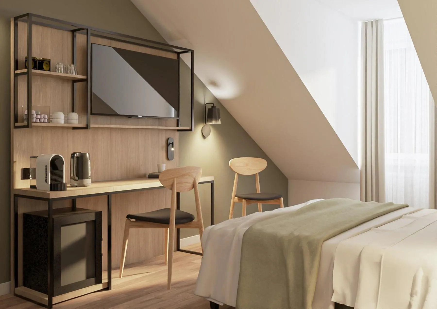 Bed in Hotel Blutenburg