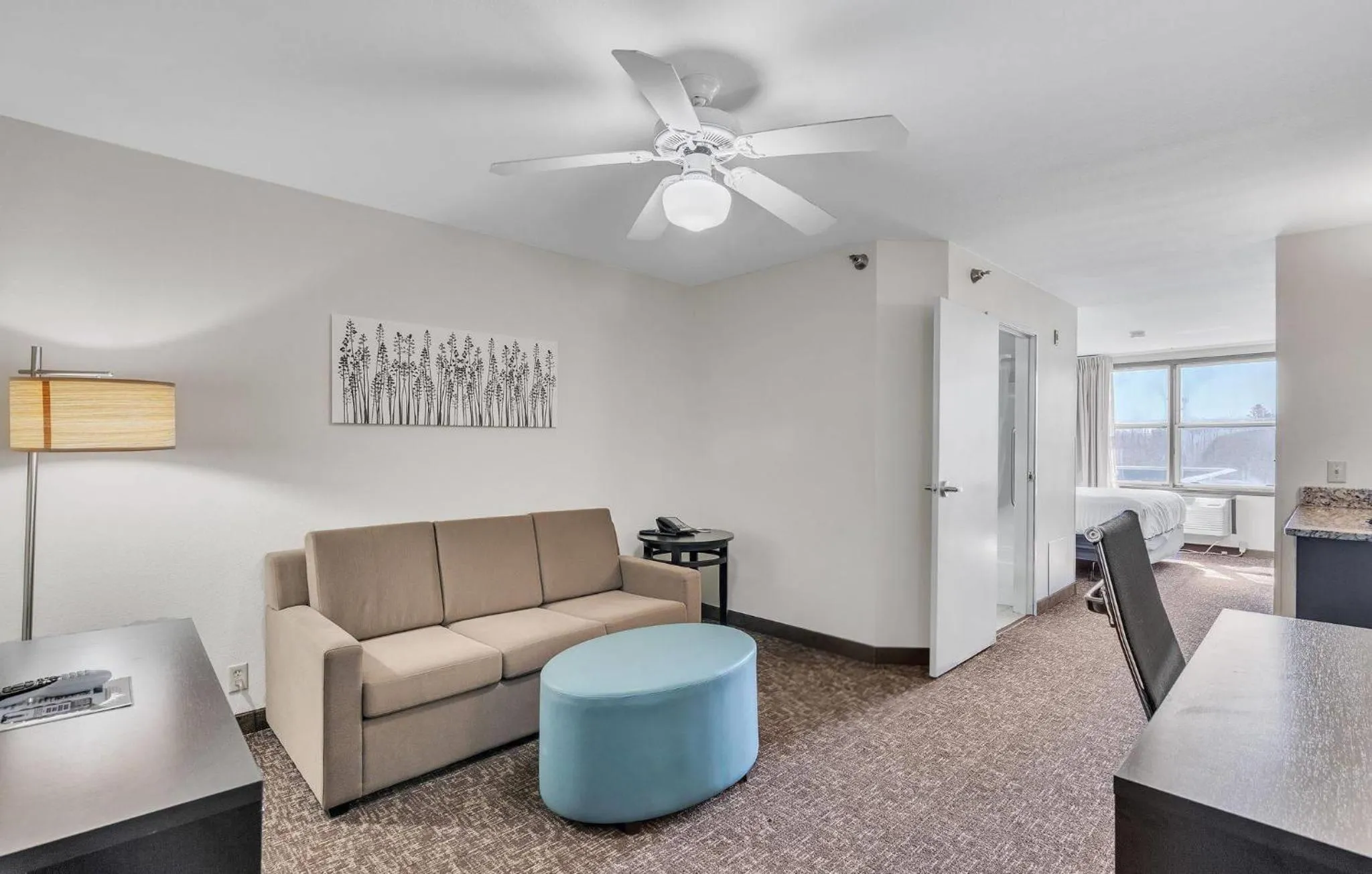 Bedroom in Sleep Inn & Suites near Spirit Mountain