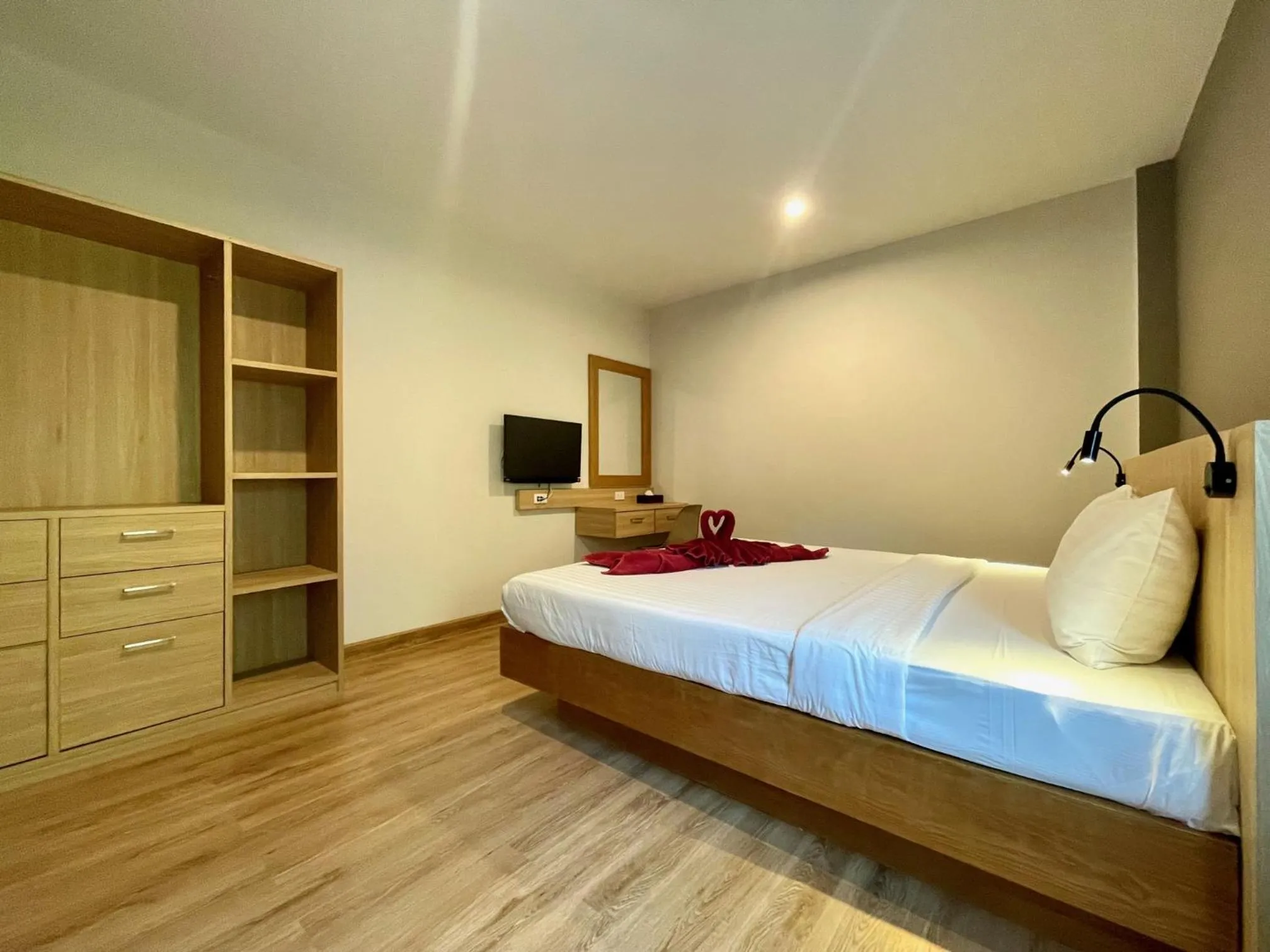 Bed in Room Actually Service Apartment