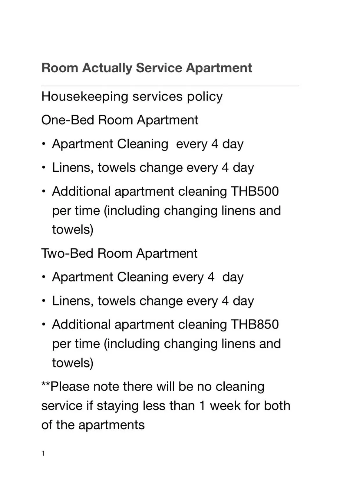 Other in Room Actually Service Apartment